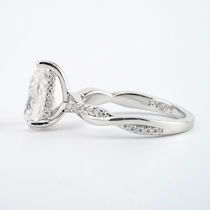 2ct Pear-Cut Twisted-Vine Moissanite Engagement Ring | DEW 10x7mm Solitaire - Image 3