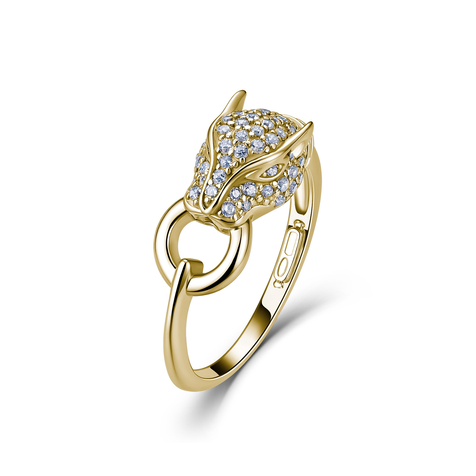 Leopard-Head Moissanite Pavé Ring - Image 2