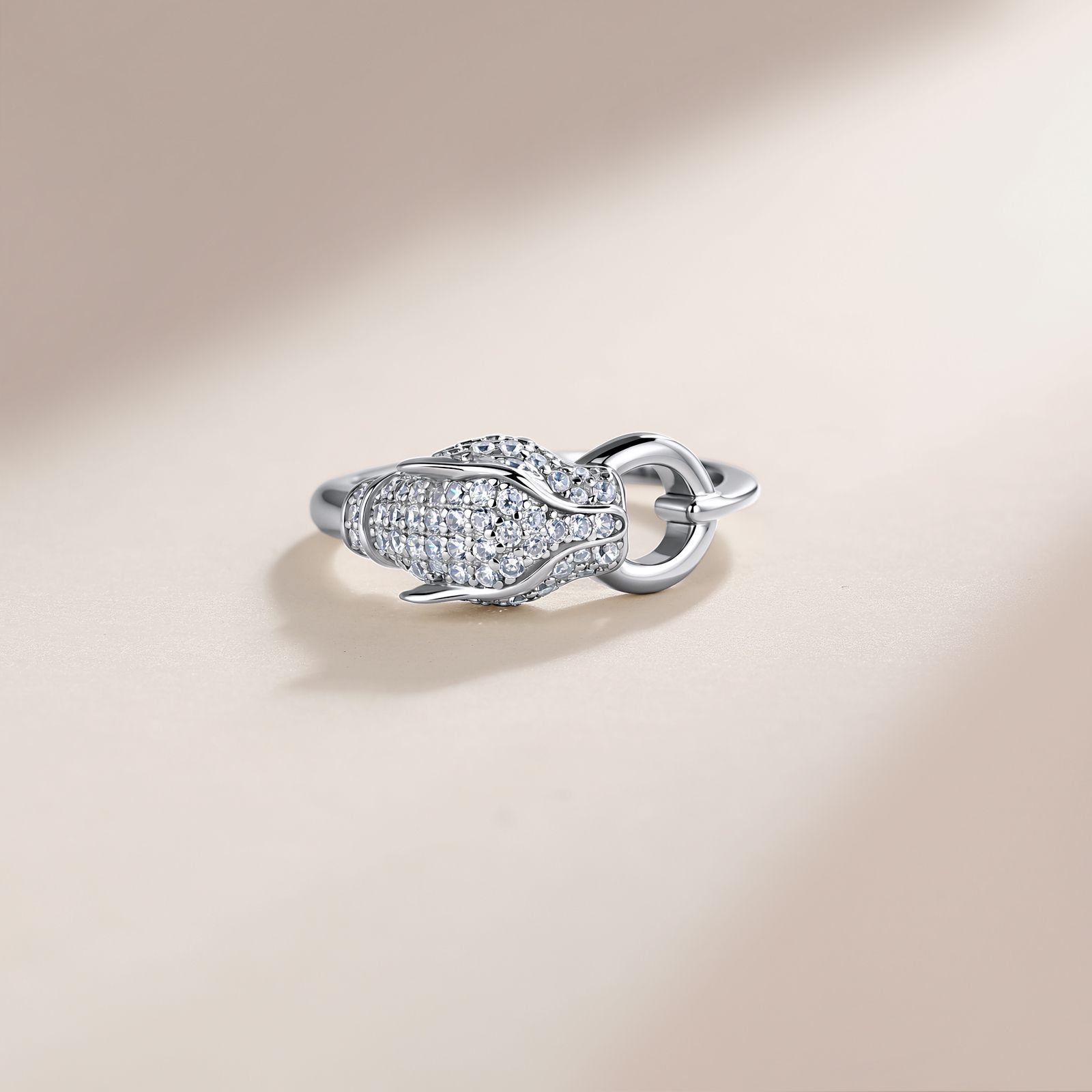 Leopard-Head Moissanite Pavé Ring - Image 4