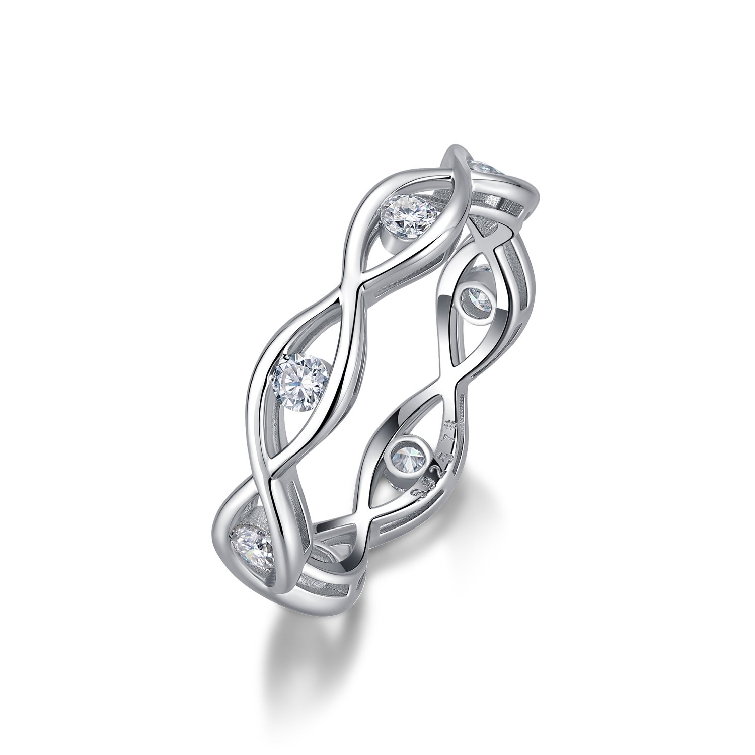 Round Moissanite Open Weave Band – 0.45ct DEW