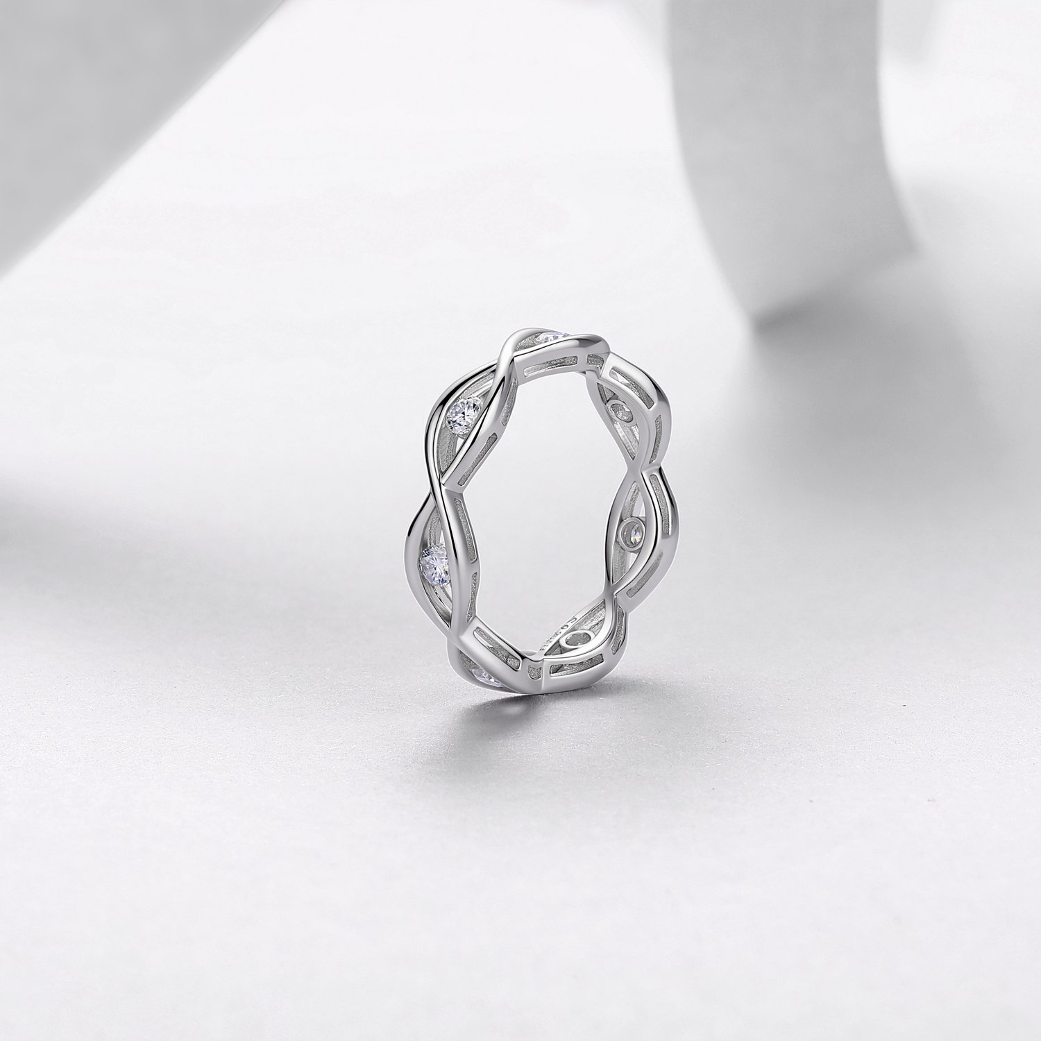 Round Moissanite Open Weave Band – 0.45ct DEW - Image 3