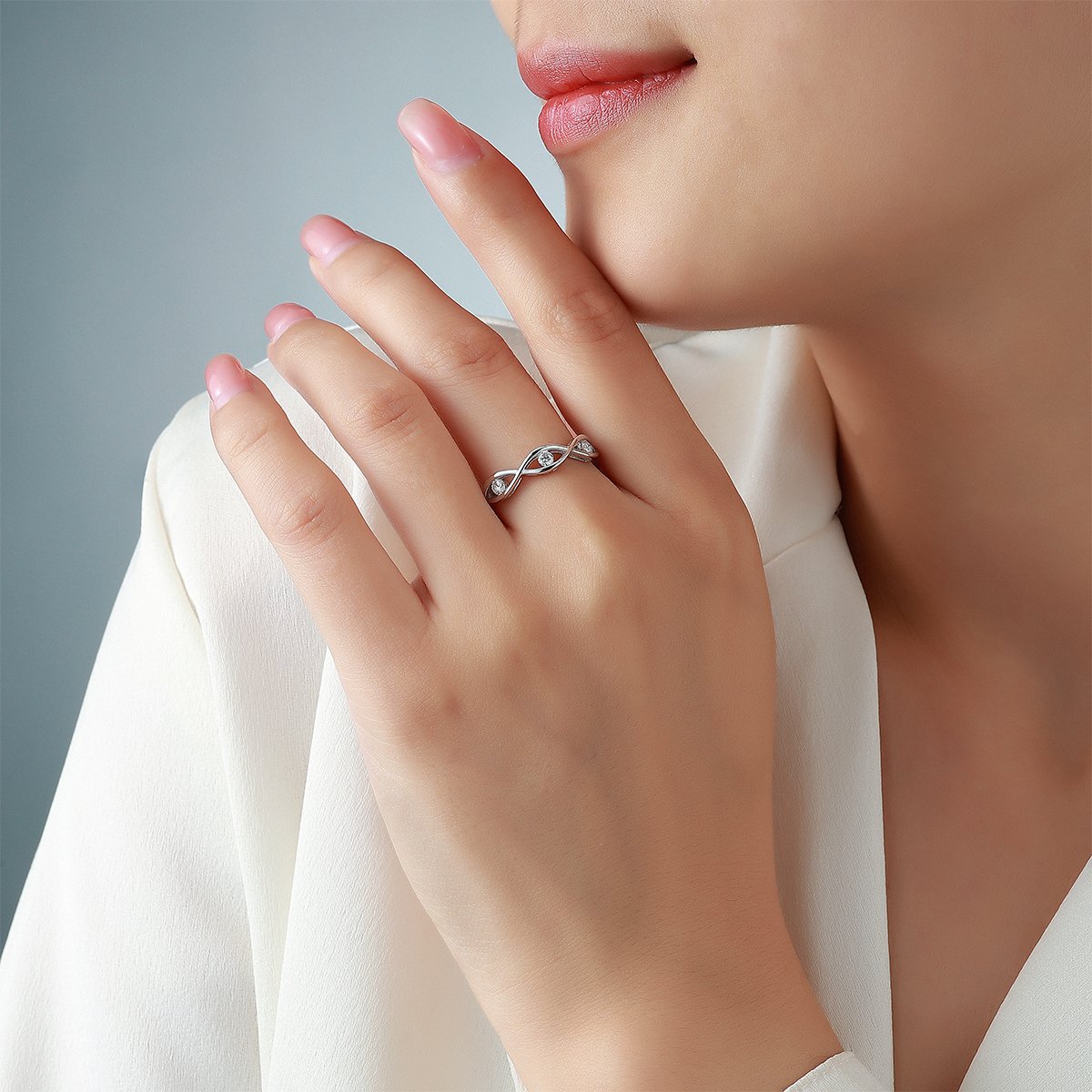 Round Moissanite Open Weave Band – 0.45ct DEW - Image 4