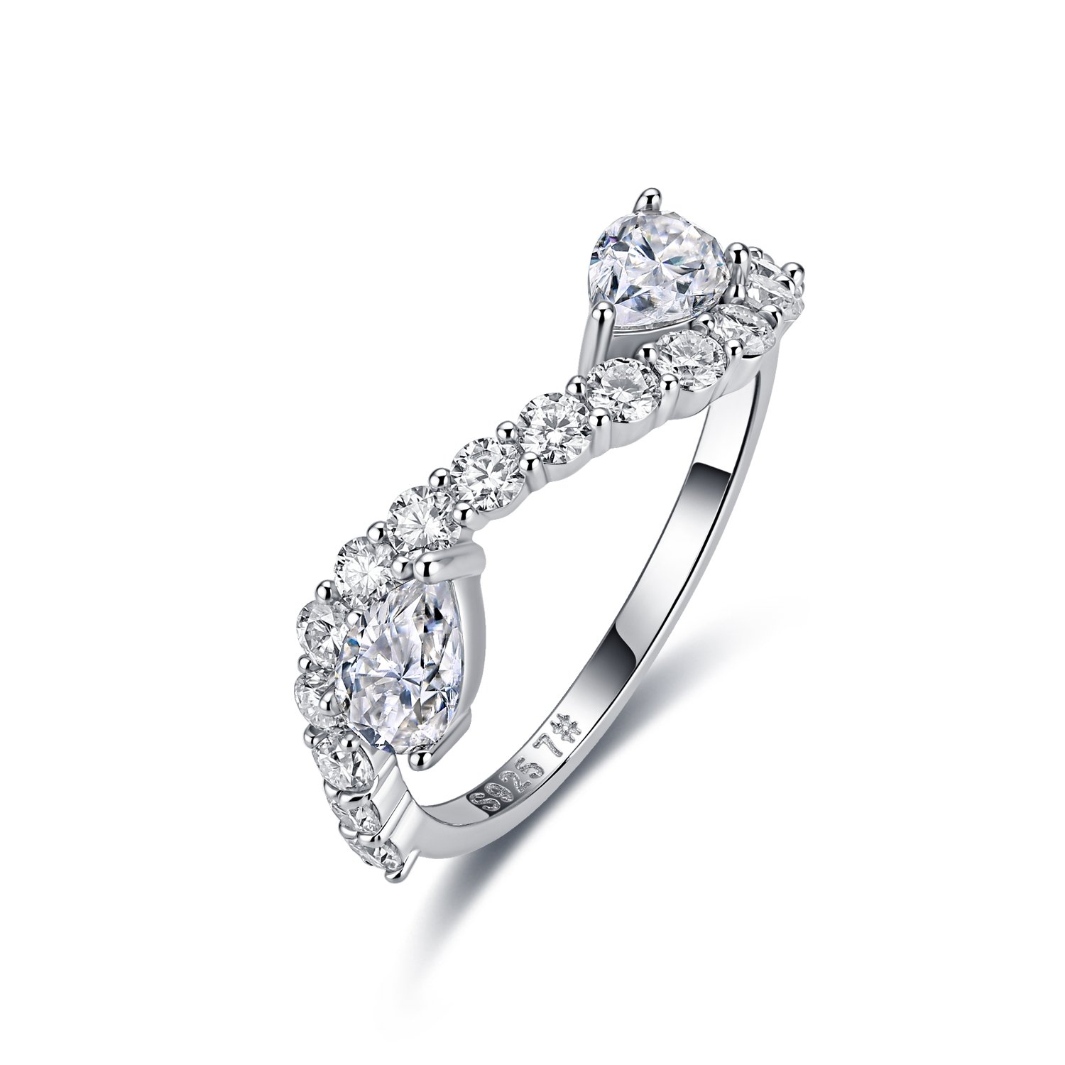 Double Pear Moissanite Toi et Moi Ring – 2.44ct DEW