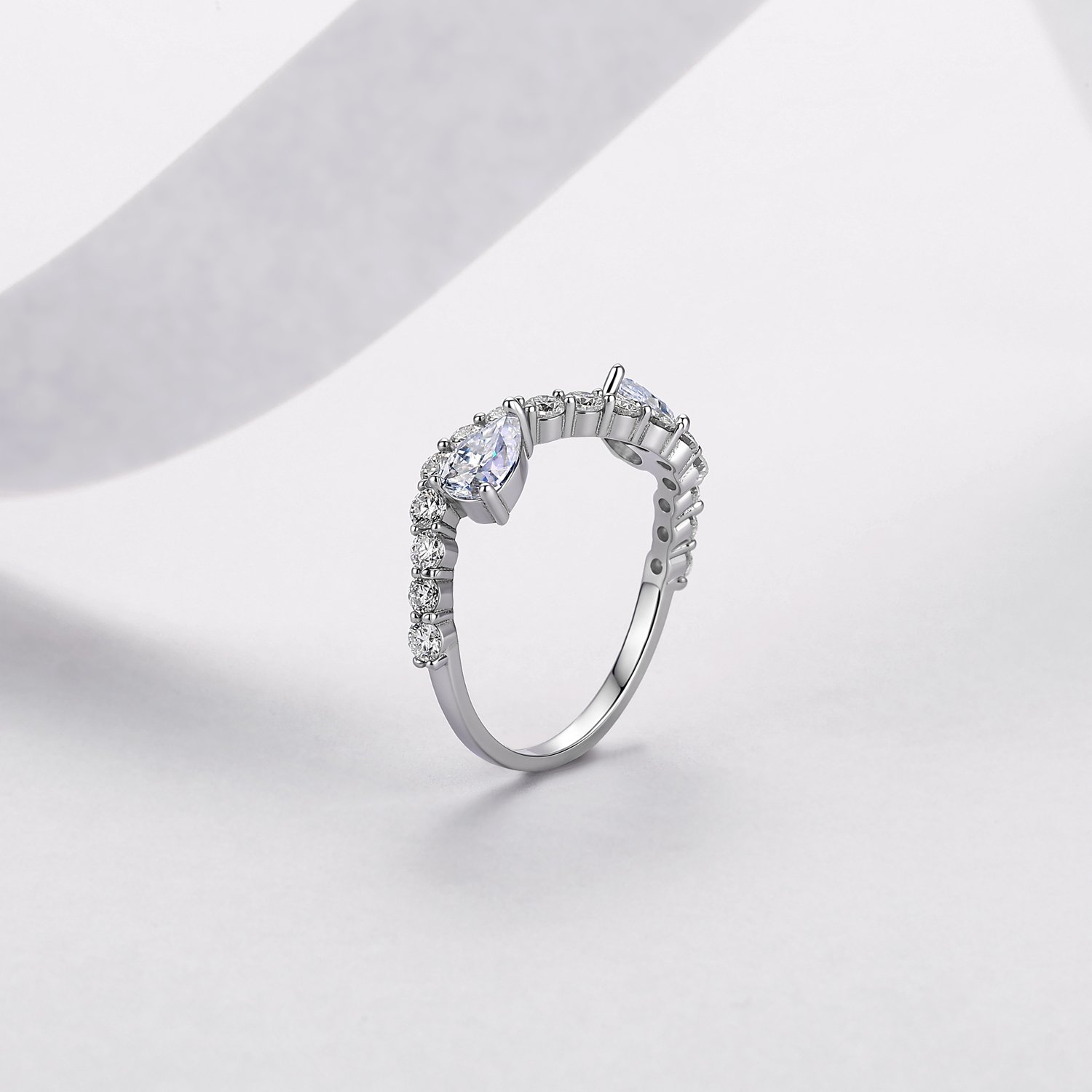 Double Pear Moissanite Toi et Moi Ring – 2.44ct DEW - Image 3