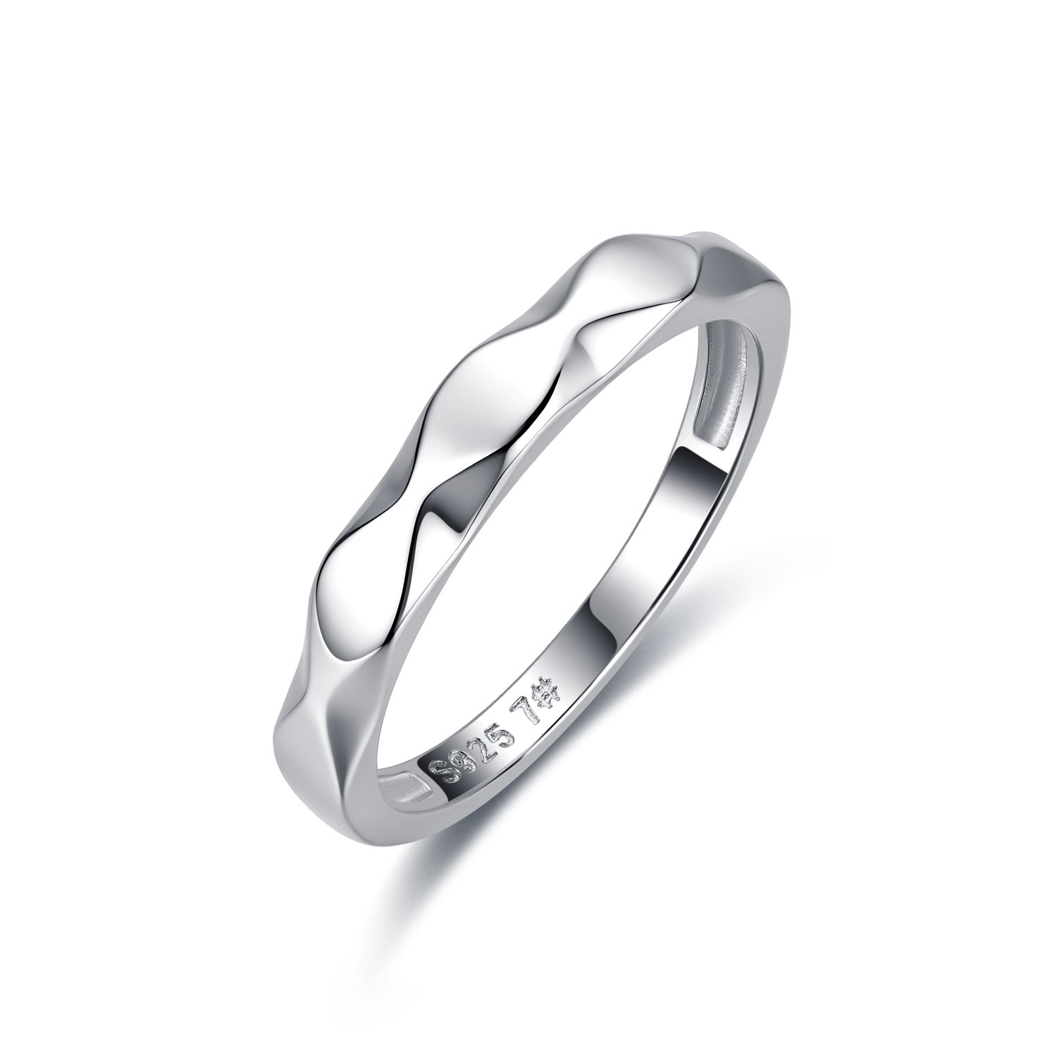 Moissanite Couple Wedding Bands – His Wave or Hers 0.19ct DEW - alternate view