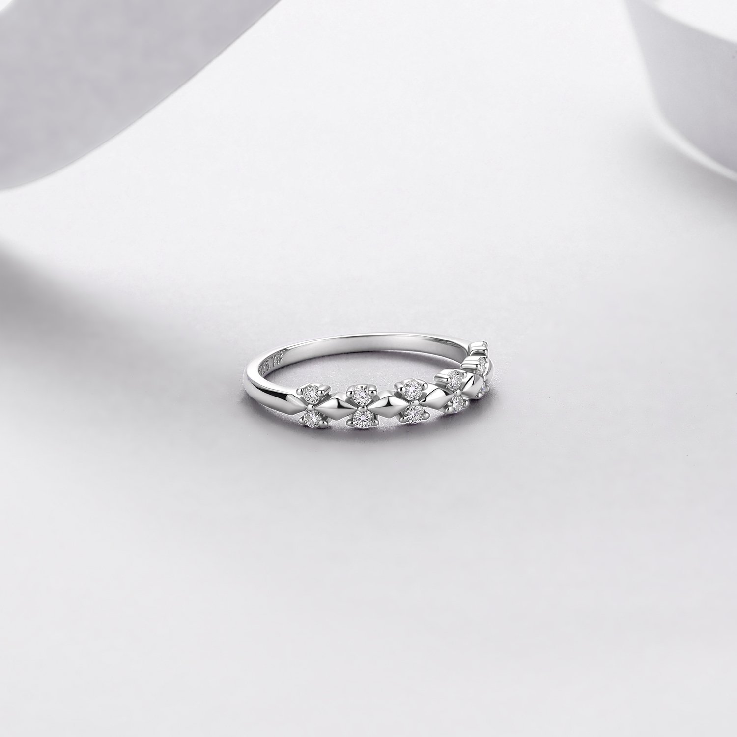 Moissanite Couple Wedding Bands – His Wave or Hers 0.19ct DEW - Image 6