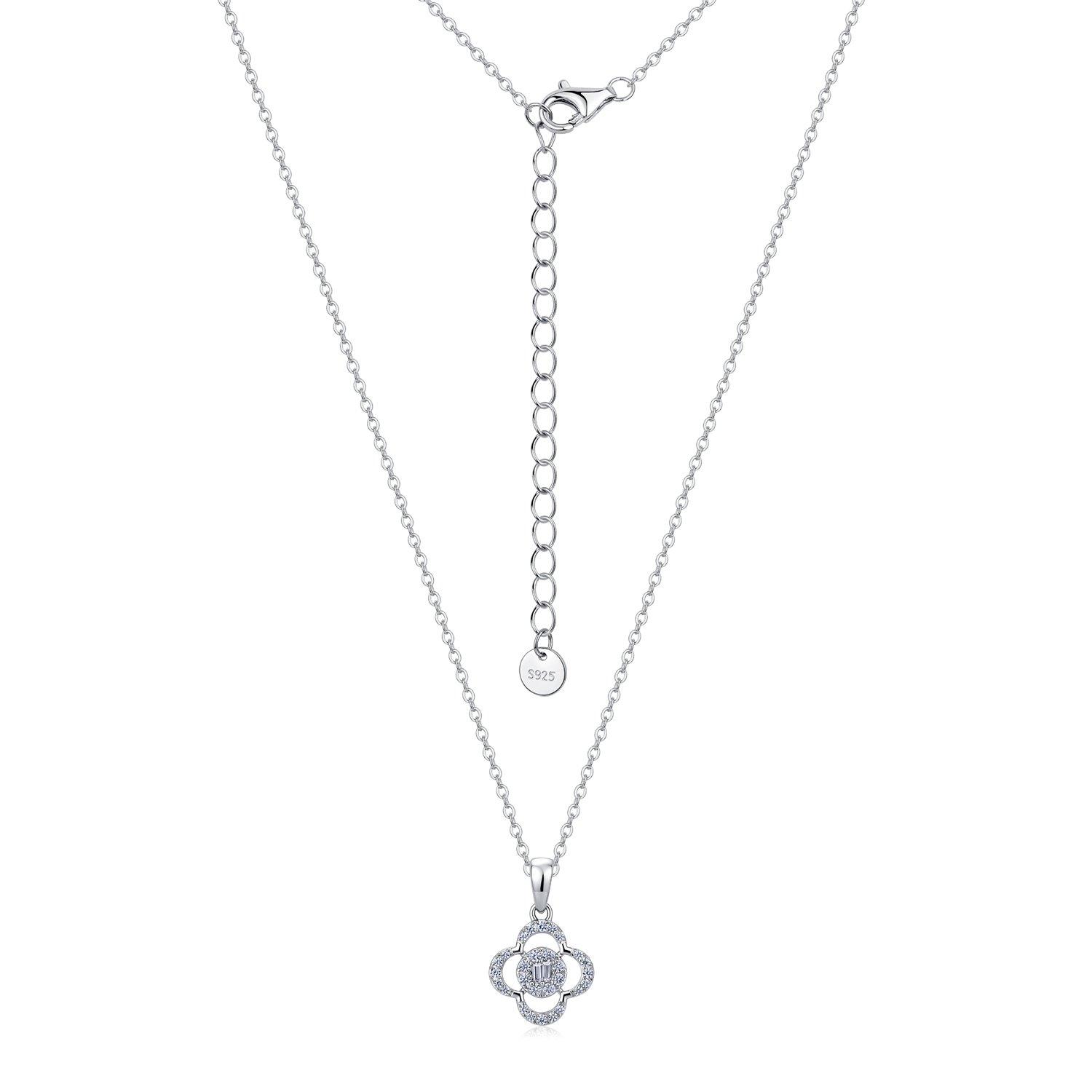 Moissanite Open Clover Pendant Necklace – 0.23ct DEW