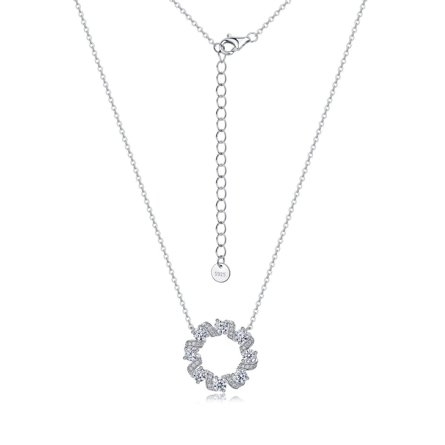 Round Moissanite Twisted Circle Necklace – 2.1ct DEW