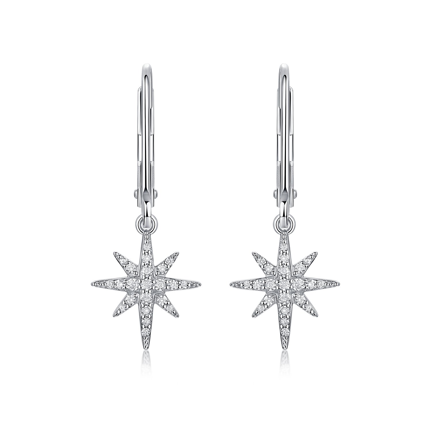 Moissanite North Star Drop Earrings – 0.2ct DEW Each