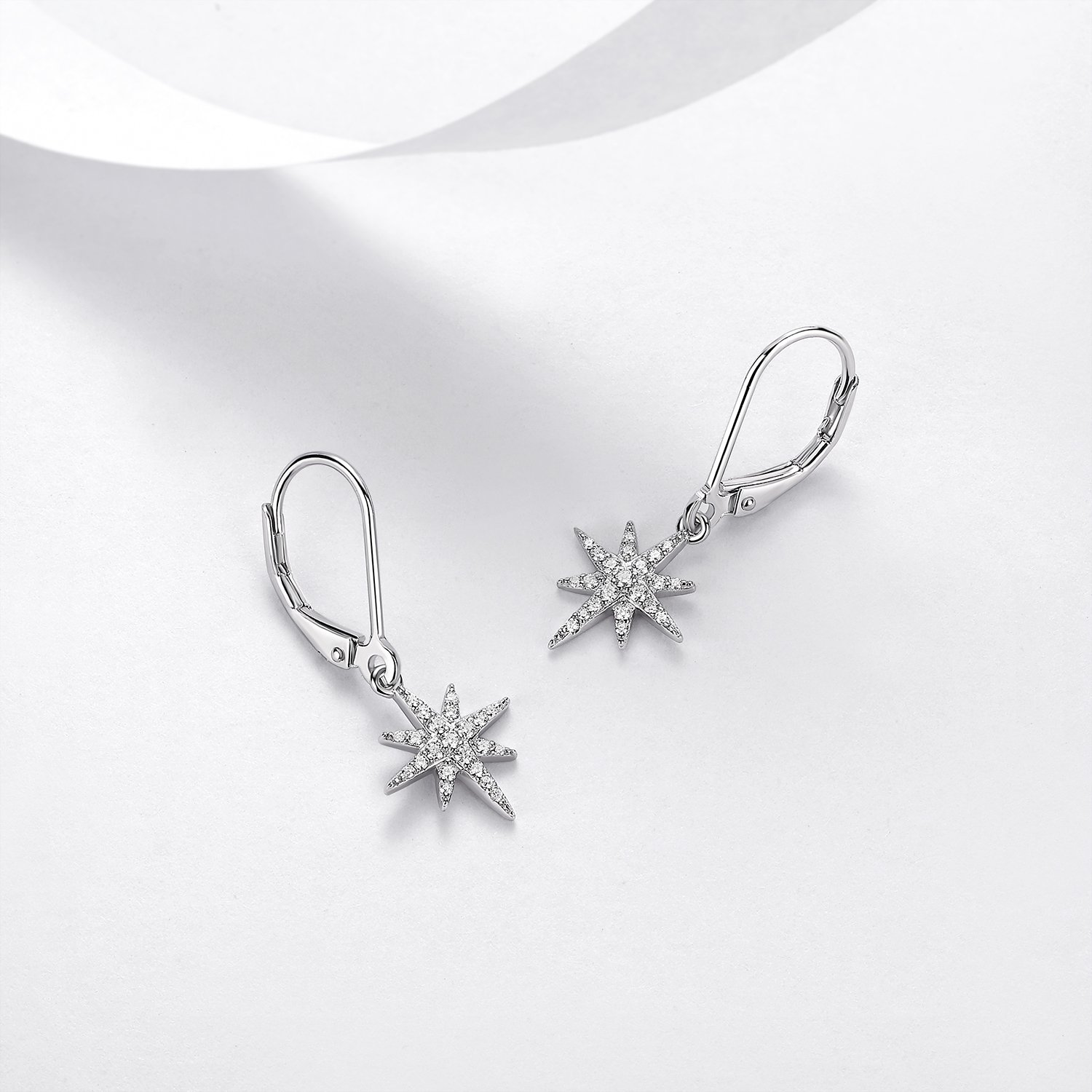 Moissanite North Star Drop Earrings – 0.2ct DEW Each - alternate view