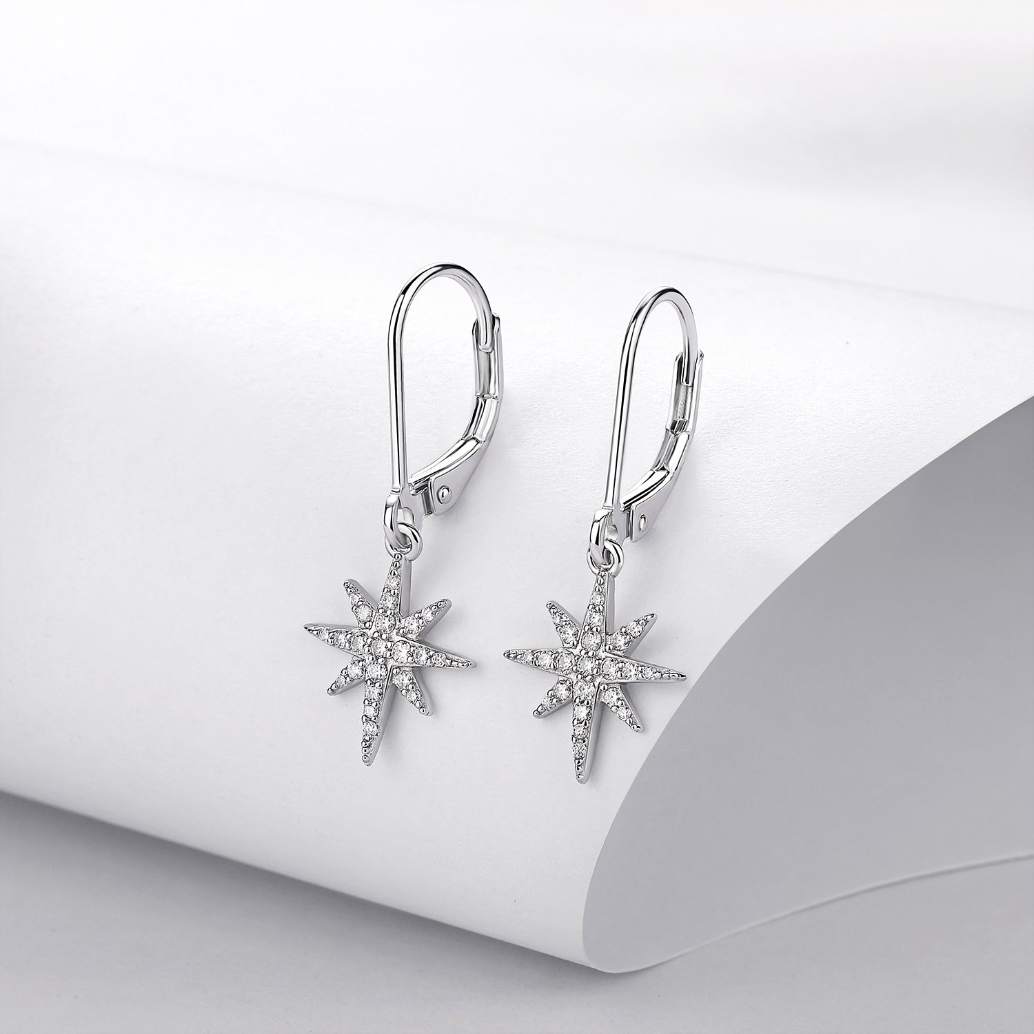 Moissanite North Star Drop Earrings – 0.2ct DEW Each - Image 3