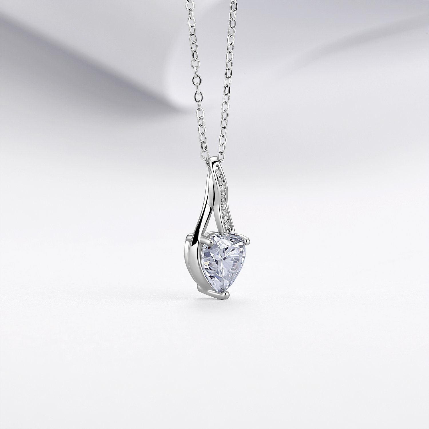 Heart Moissanite Infinity Twist Necklace – 2ct DEW - alternate view