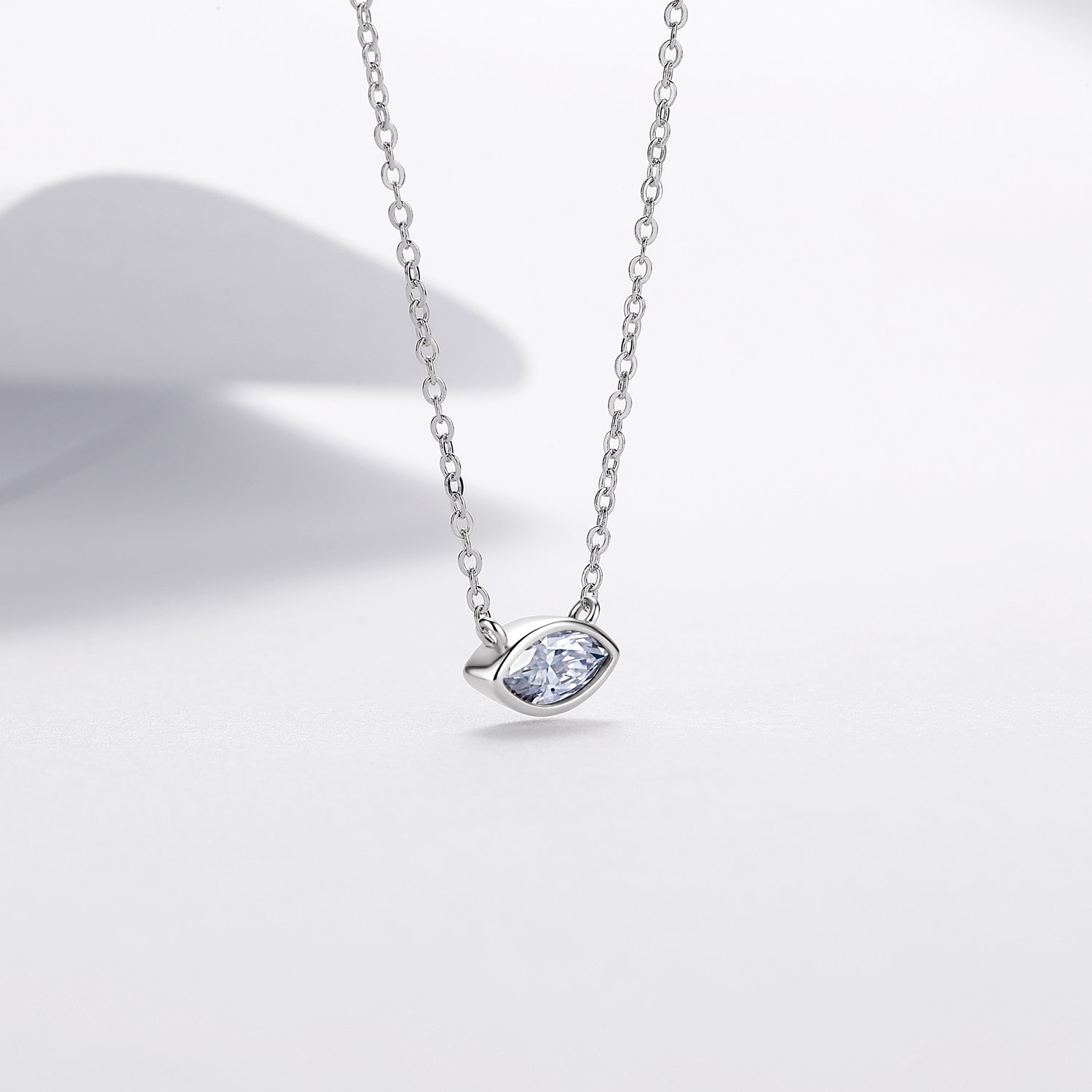 Marquise Moissanite Bezel Necklace – 0.5ct DEW - Image 3