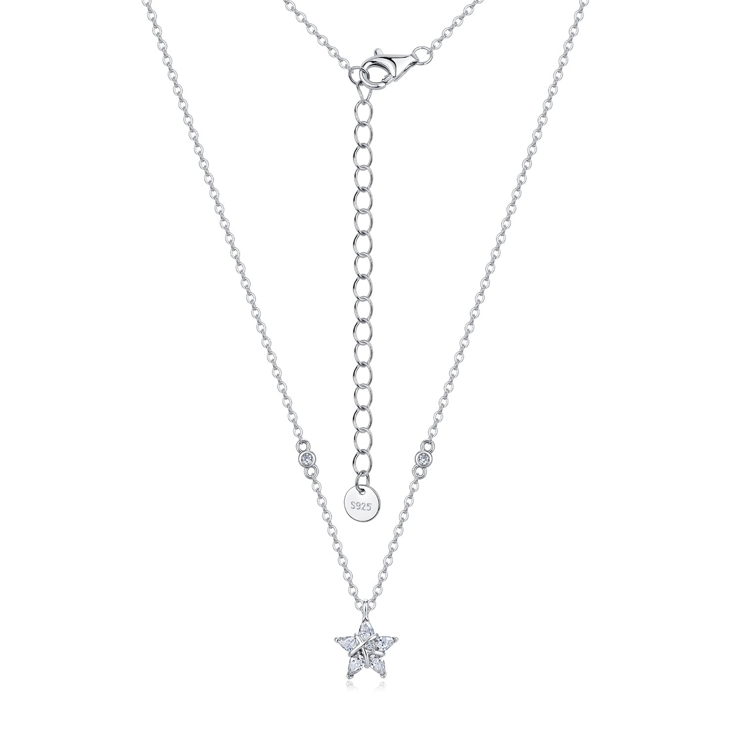 Pear Moissanite Star Necklace – 0.3ct DEW
