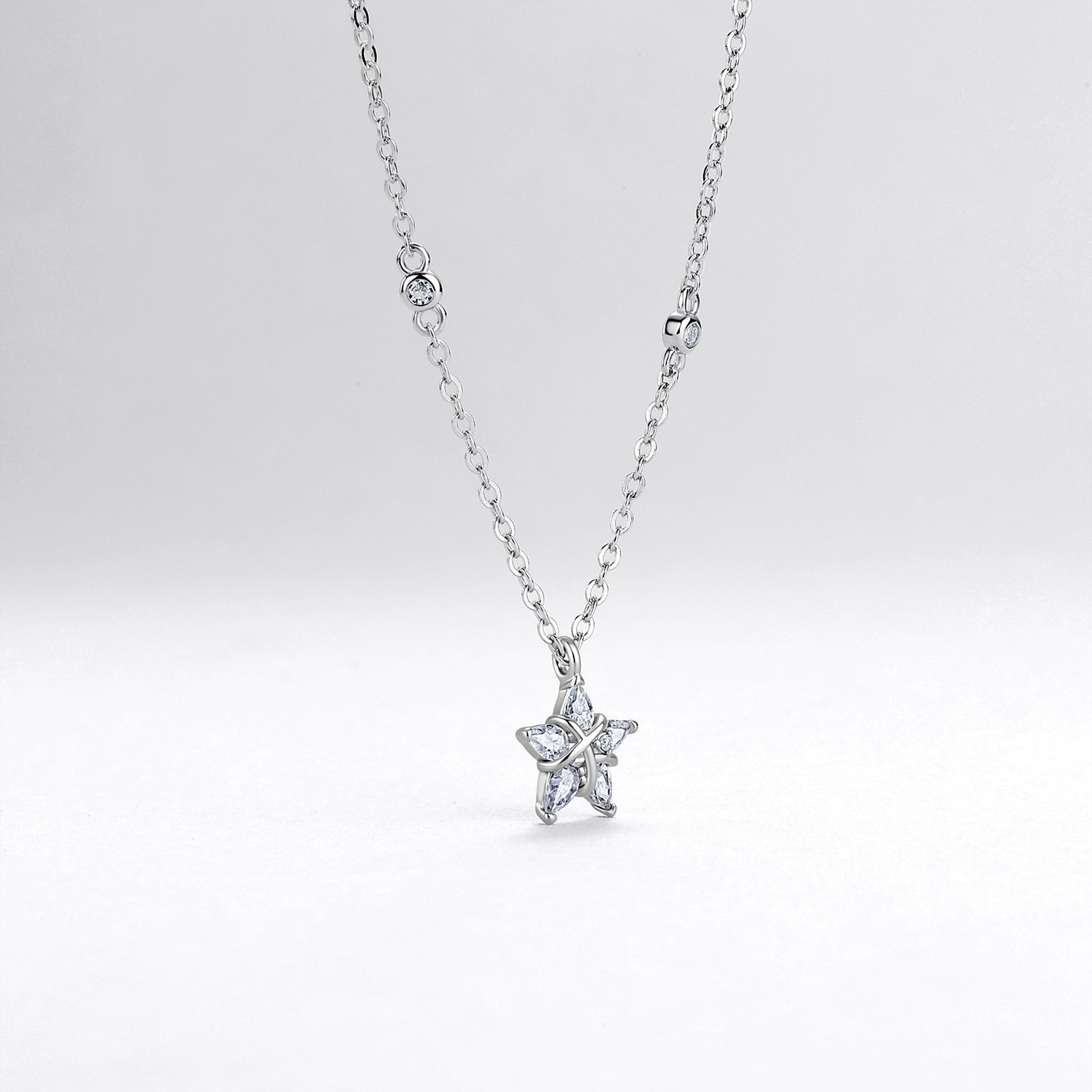 Pear Moissanite Star Necklace – 0.3ct DEW - Image 3