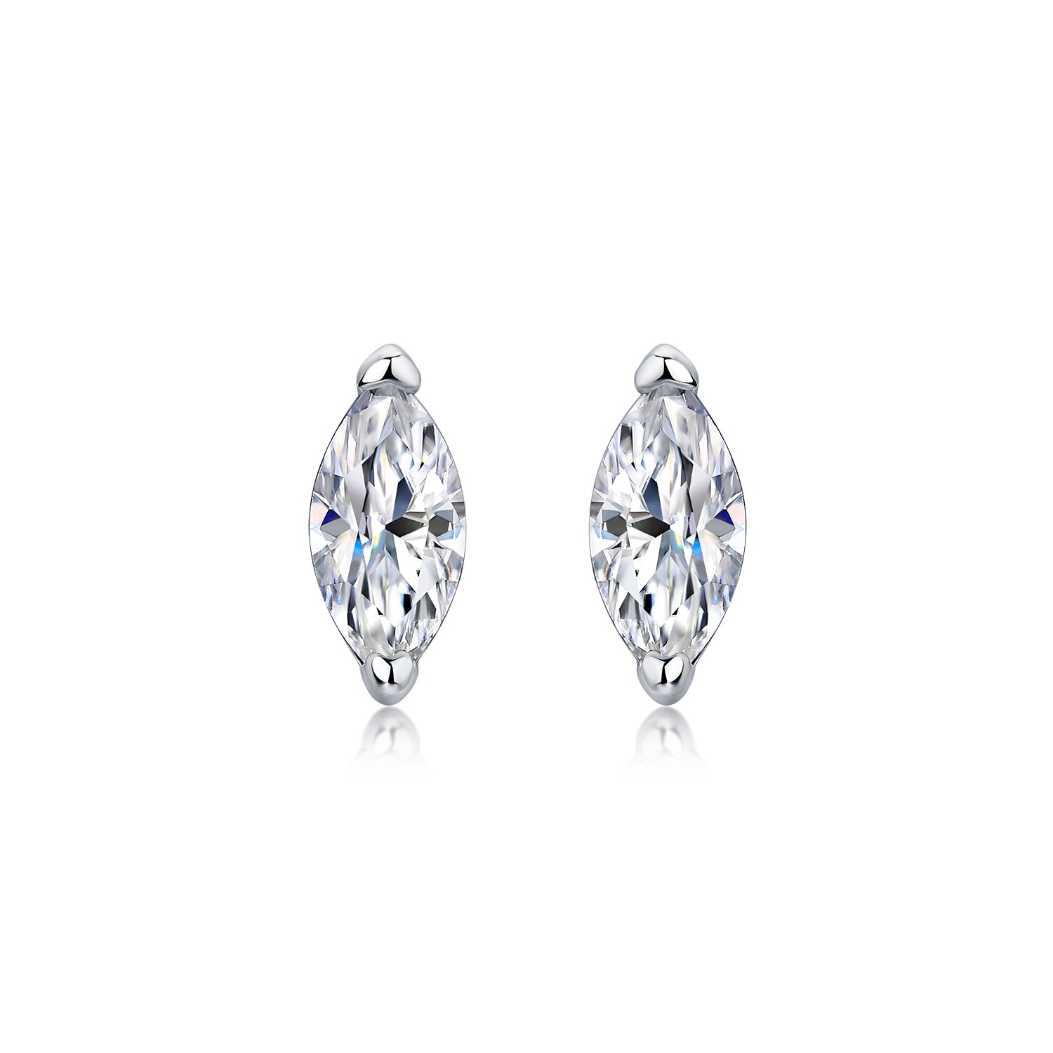 Marquise Moissanite Stud Earrings – 0.5ct DEW (4x8mm) Each