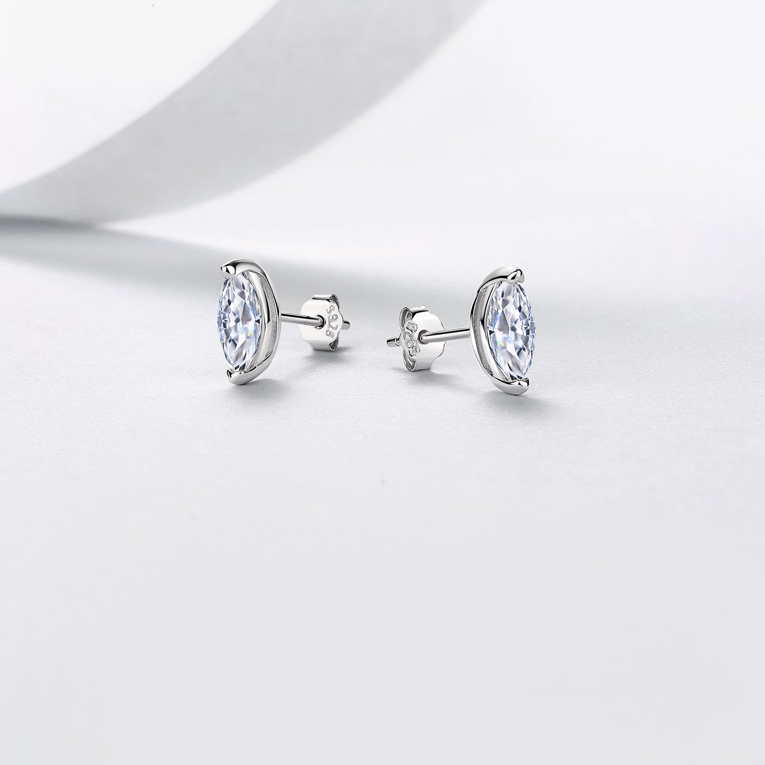 Marquise Moissanite Stud Earrings – 0.5ct DEW (4x8mm) Each - Image 4