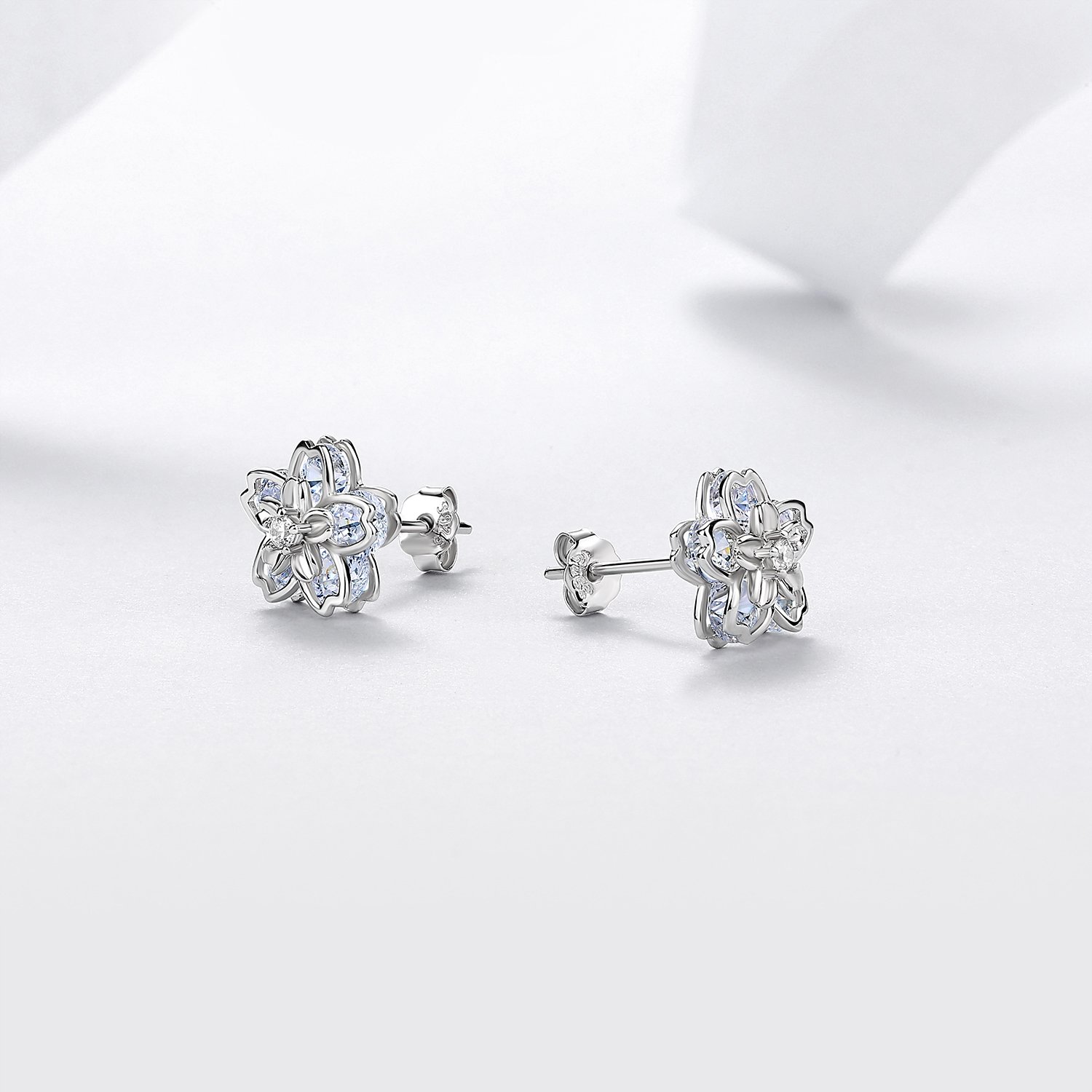 Moissanite Cherry Blossom Stud Earrings – 1.03ct DEW Each - Image 2