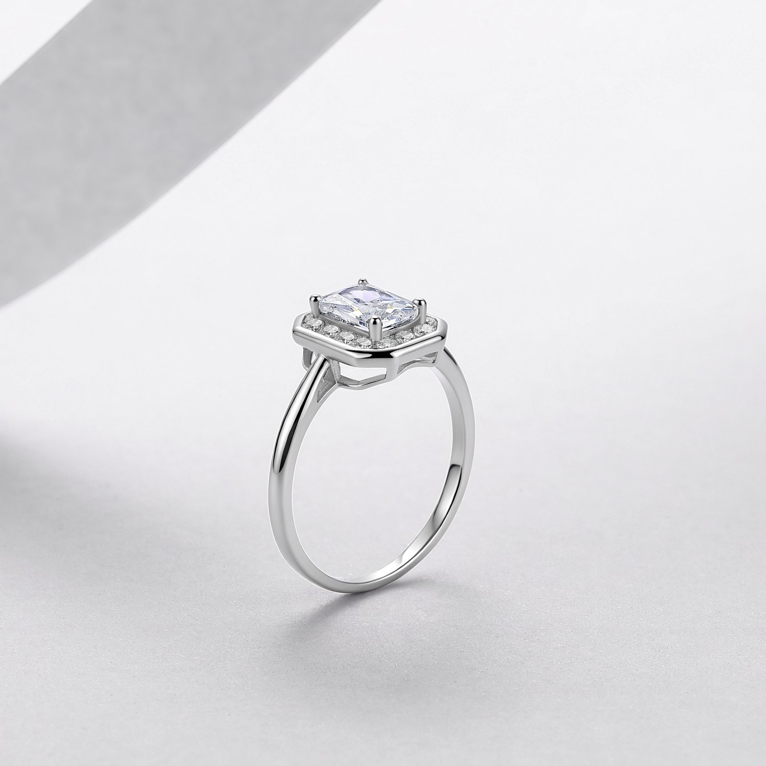Radiant Moissanite Octagon Halo Ring – 1.3ct DEW - Image 3