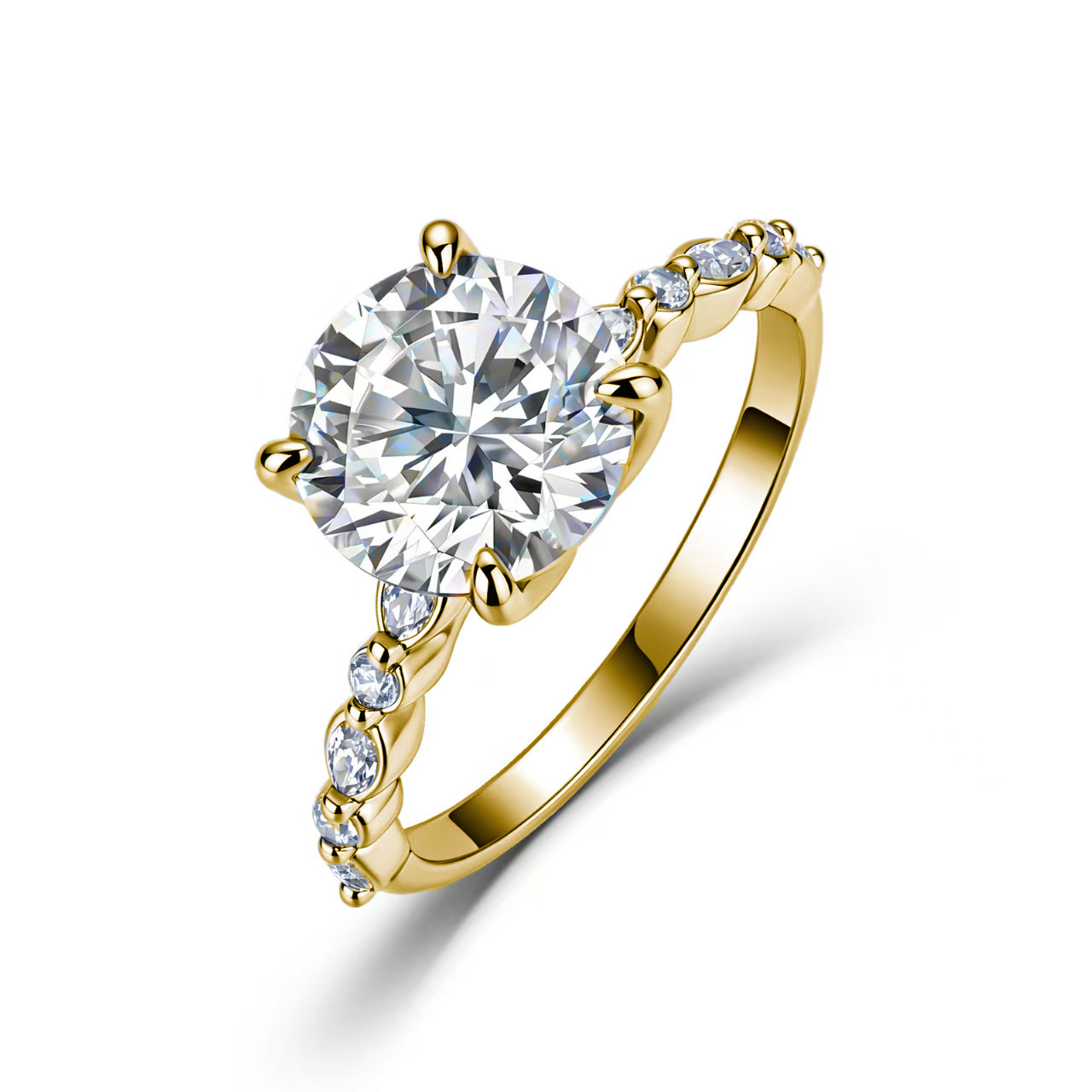 Round Moissanite Engagement Ring – 2.75ct DEW (9mm) - alternate view