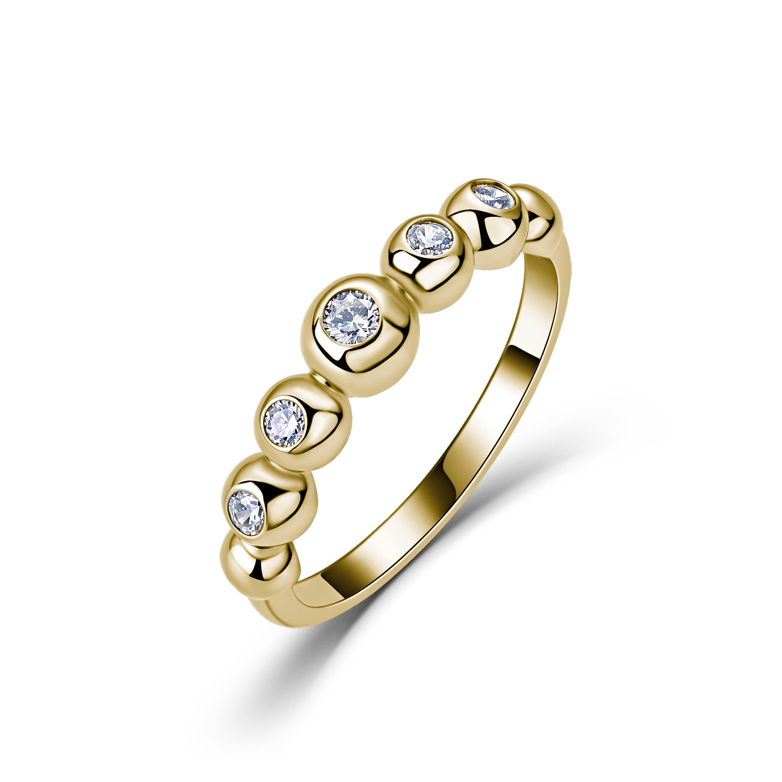 Bezel Moissanite Bubble Band – 0.18ct DEW Five-Stone - alternate view