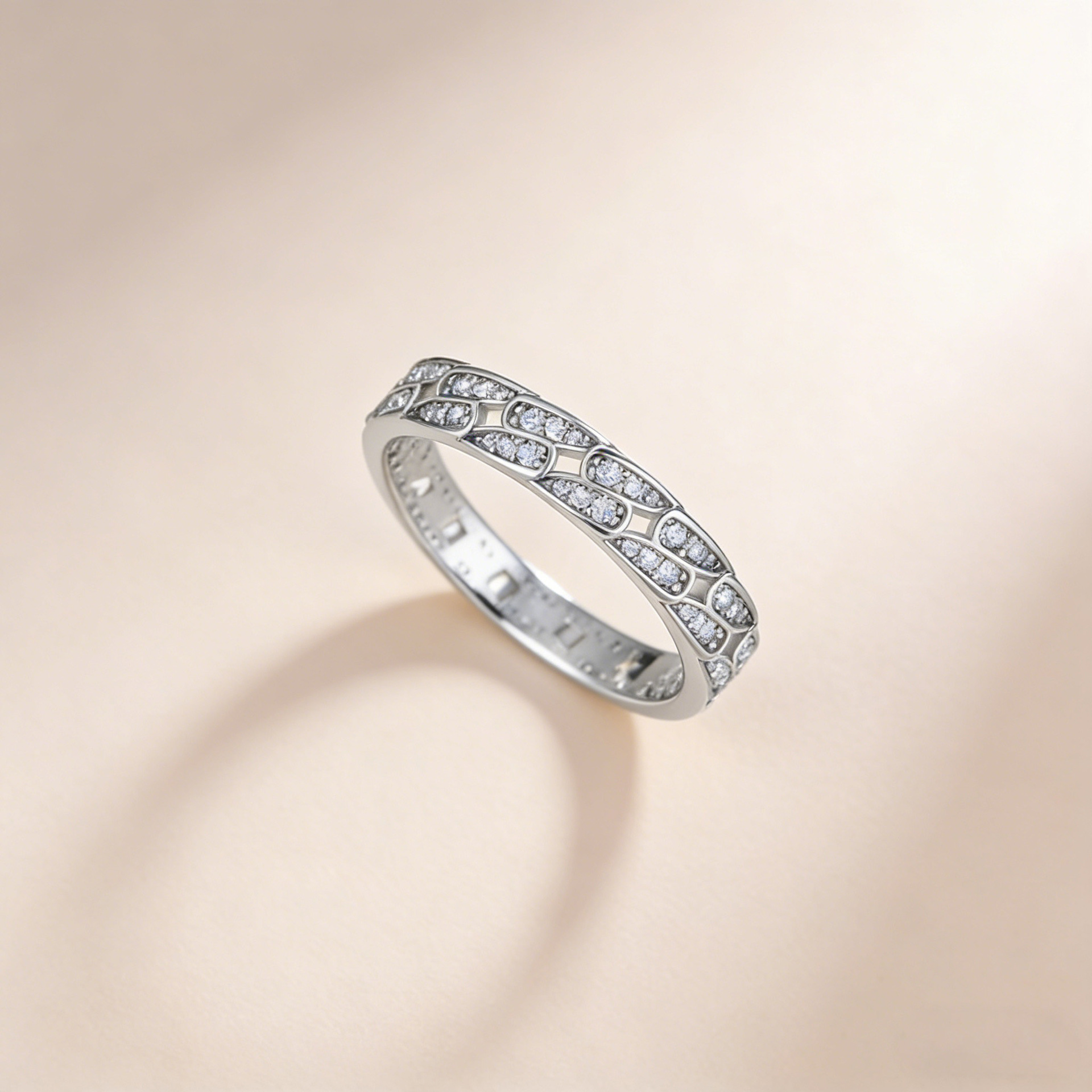 Curb-Link Moissanite Eternity Band – 0.67ct DEW, 4mm - Image 5
