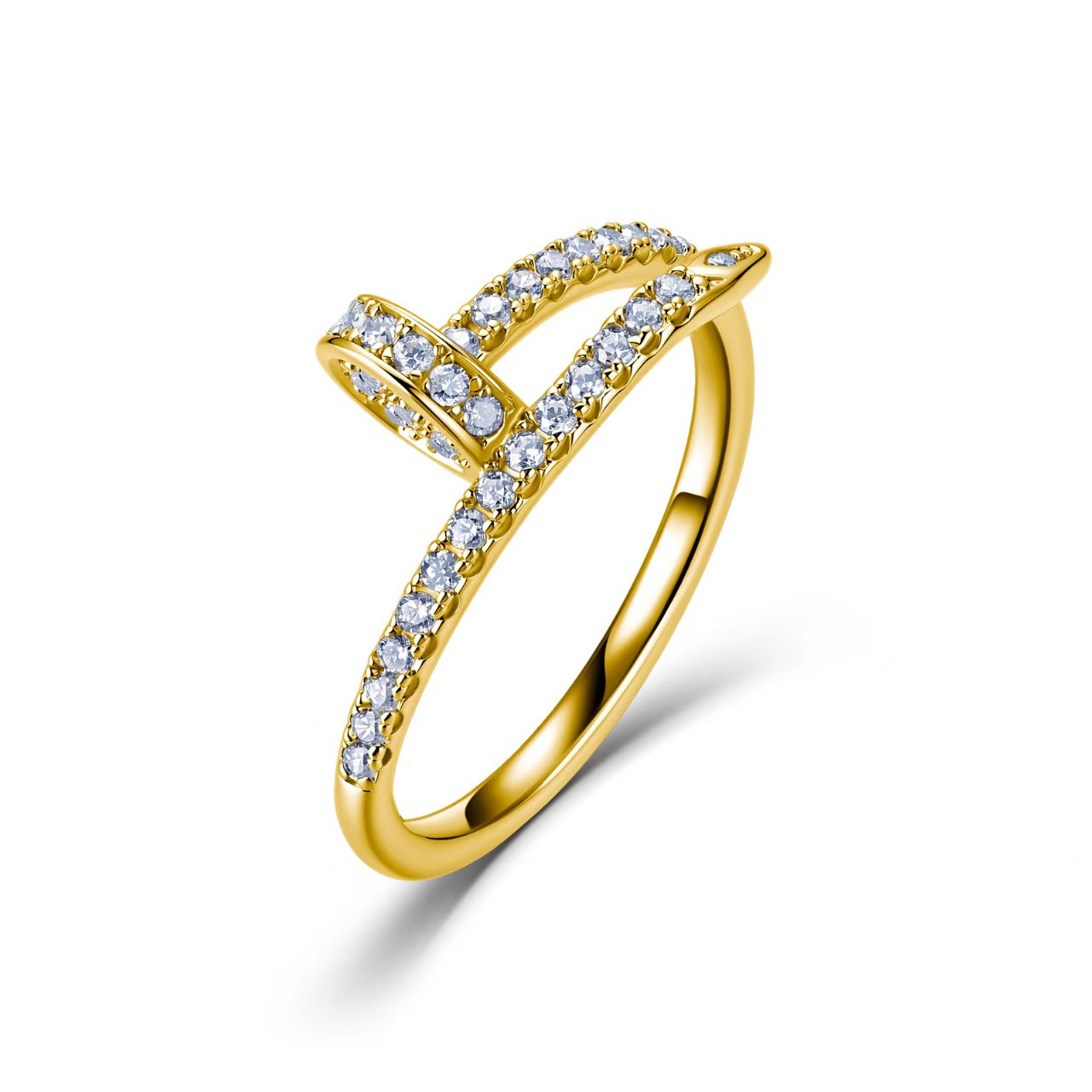 Moissanite Pavé Nail Wrap Ring – 0.48ct DEW - alternate view