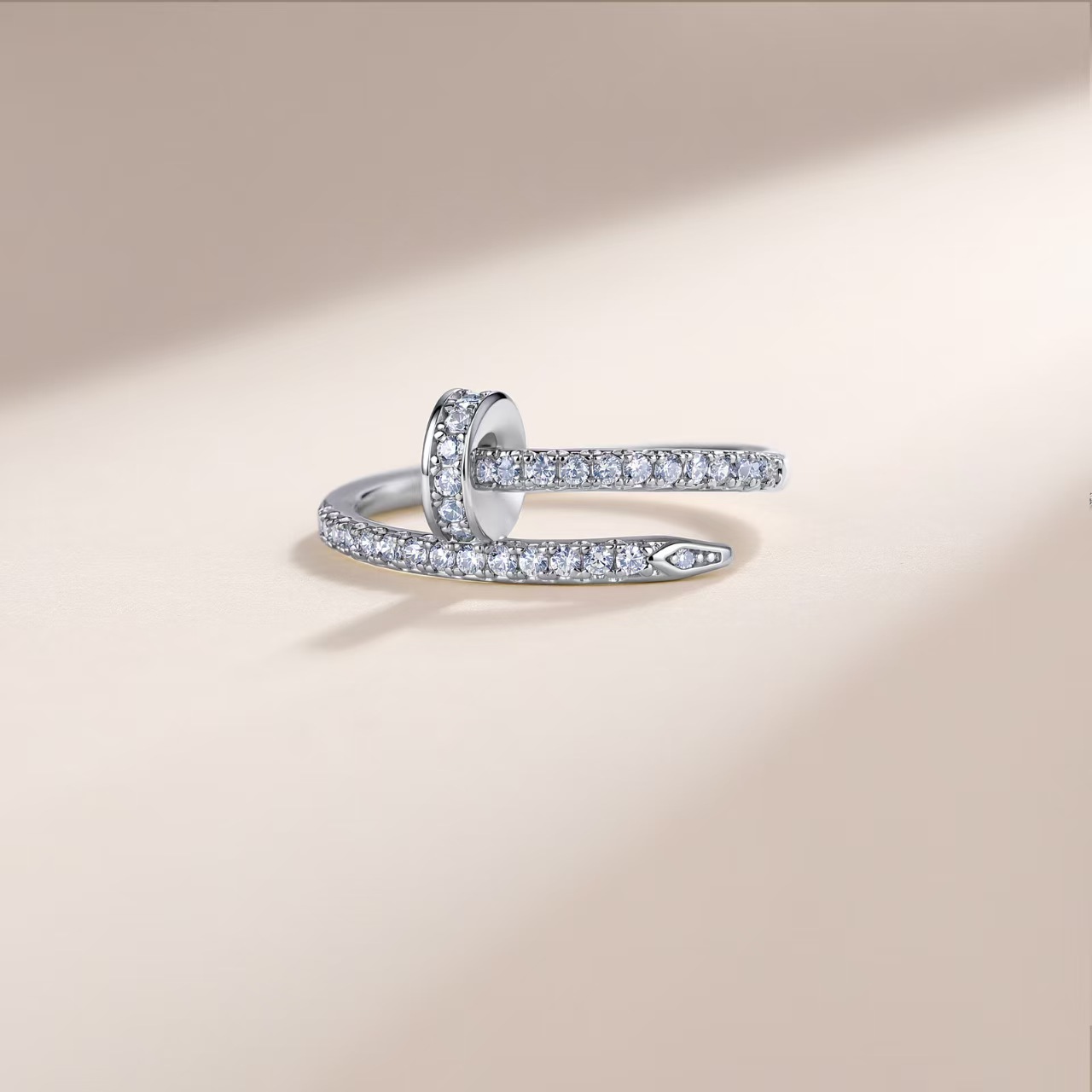 Moissanite Pavé Nail Wrap Ring – 0.48ct DEW - Image 4