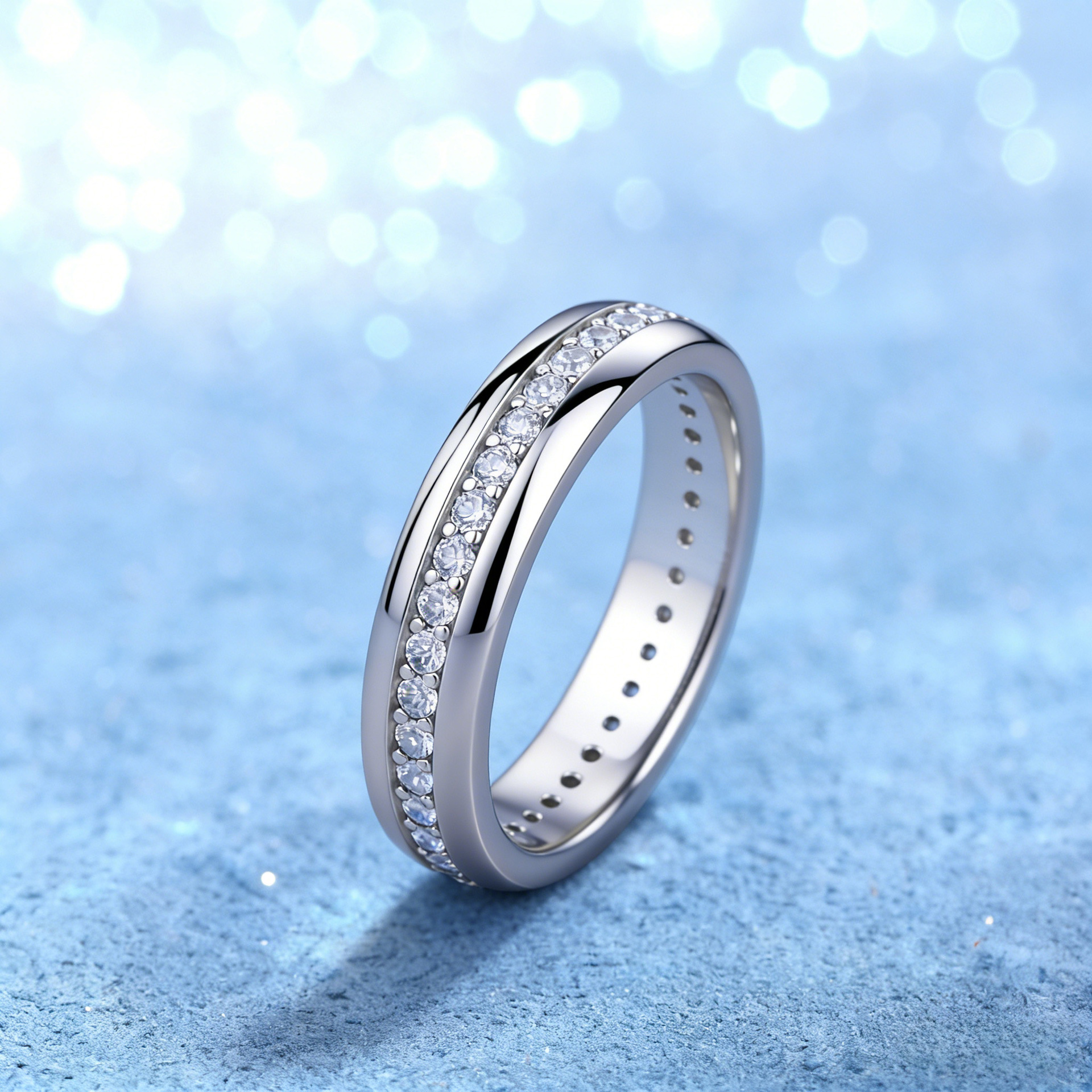 Round Moissanite Eternity Band – 0.54ct DEW, 4.3mm - Image 5