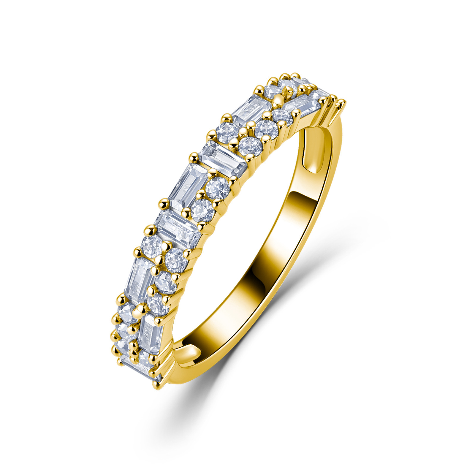Baguette & Round Moissanite Half Eternity Band – 0.6ct DEW - Image 3