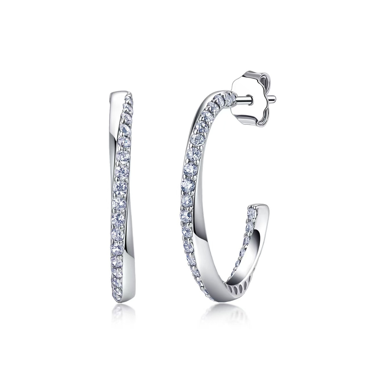 Moissanite Twist Hoop Earrings – 0.45ct DEW Each