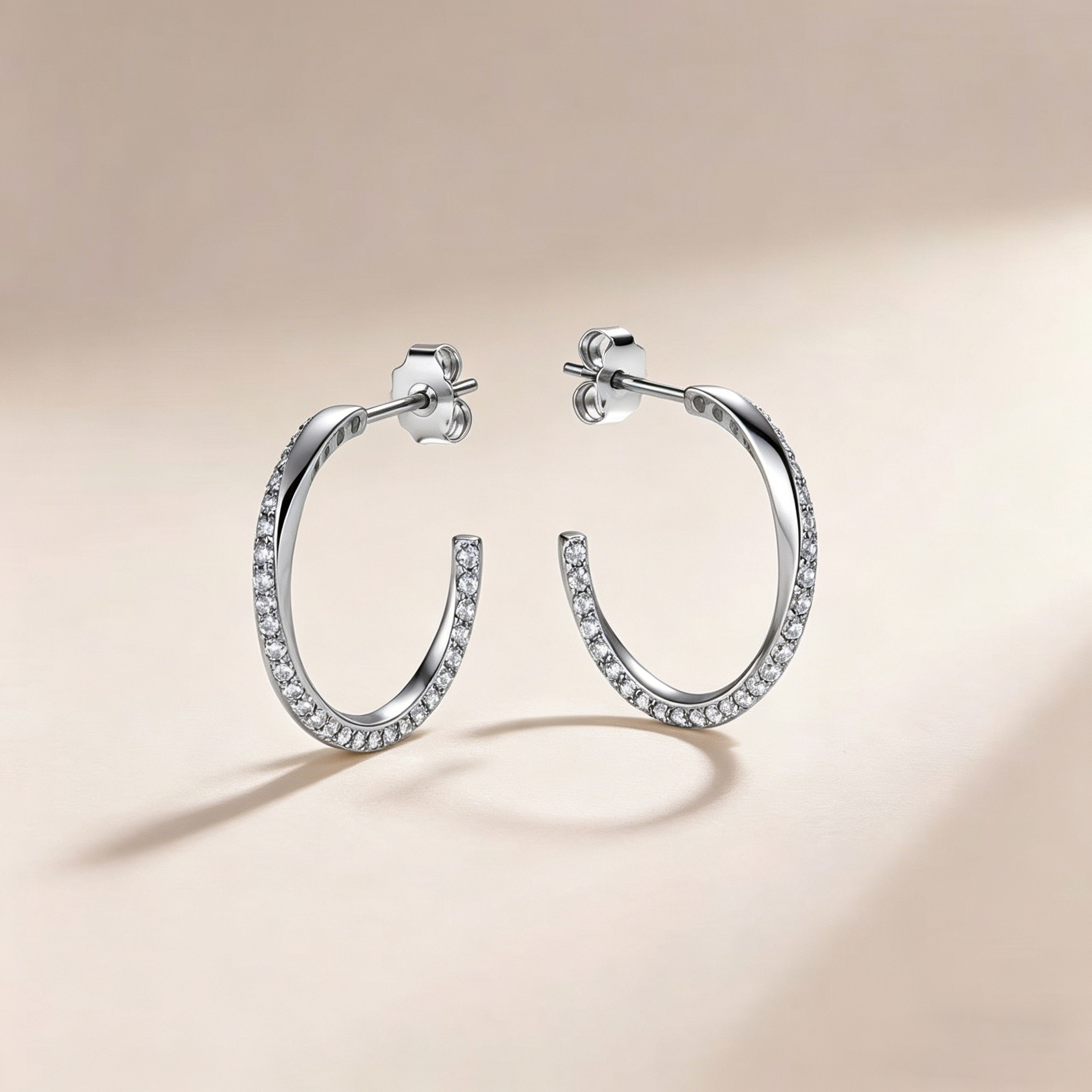 Moissanite Twist Hoop Earrings – 0.45ct DEW Each - Image 4