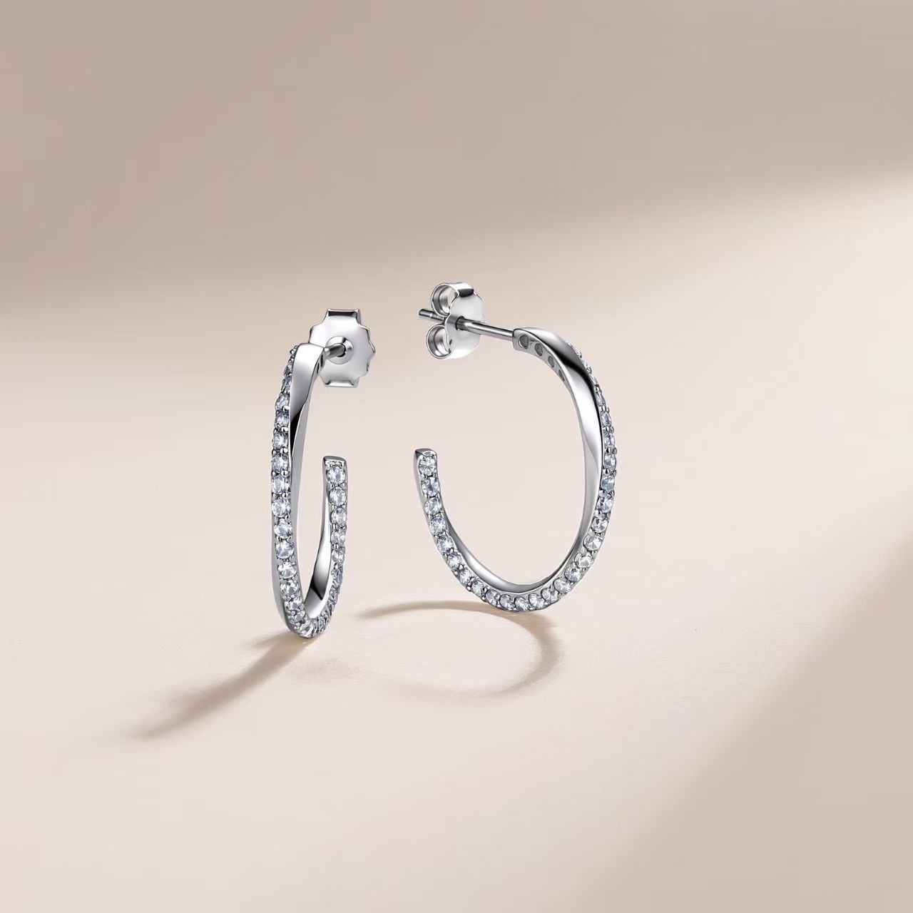 Moissanite Twist Hoop Earrings – 0.45ct DEW Each - Image 5