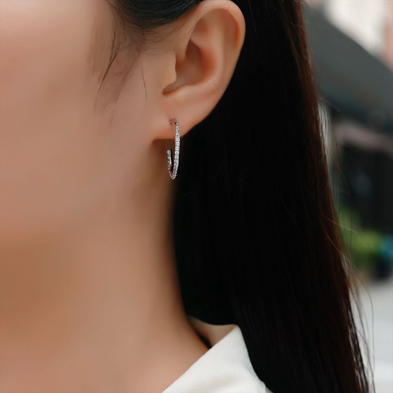 Moissanite Twist Hoop Earrings – 0.45ct DEW Each - Image 6