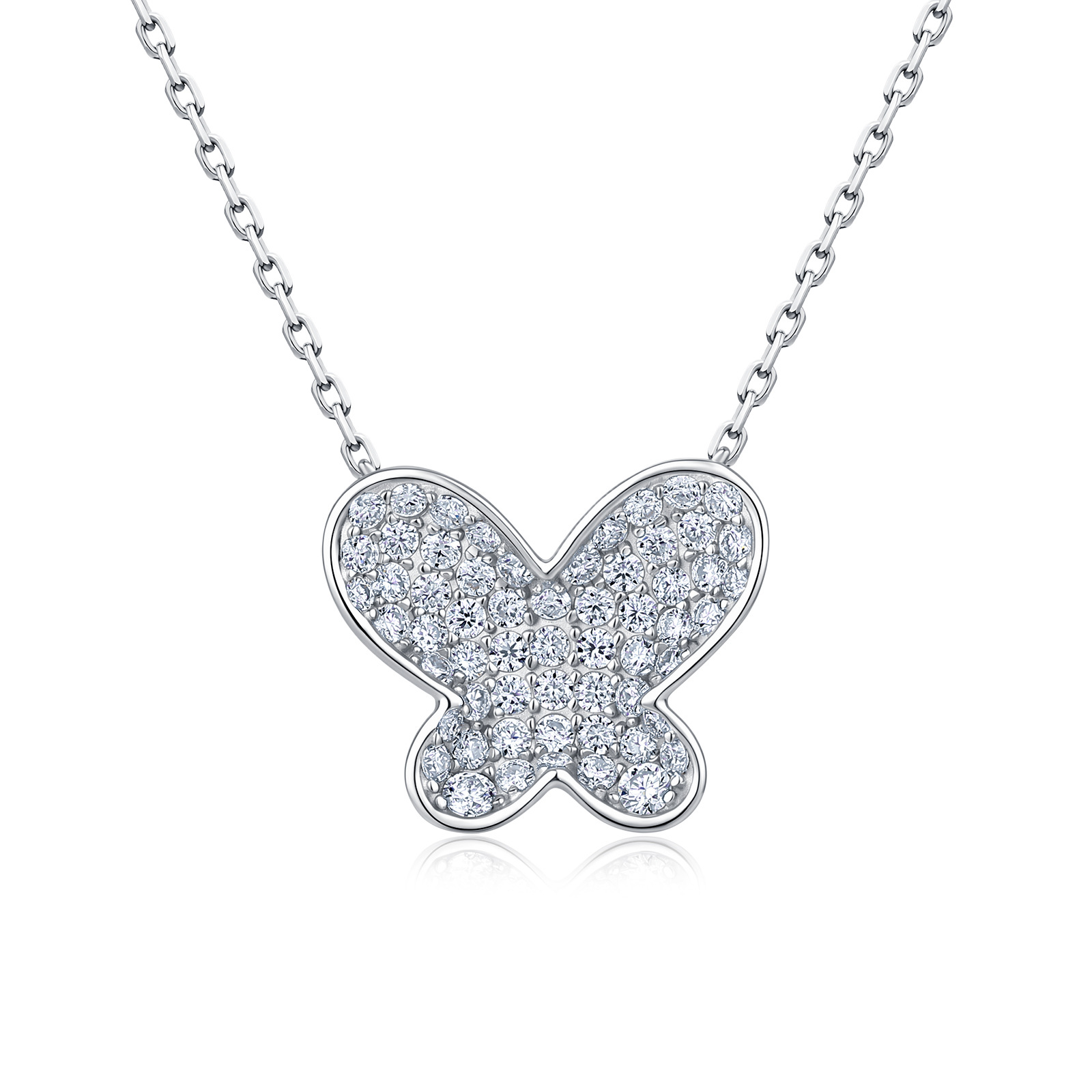 Pavé Butterfly Moissanite Necklace – 0.9ct DEW