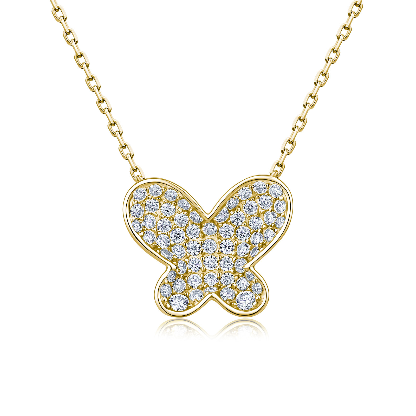 Pavé Butterfly Moissanite Necklace – 0.9ct DEW - alternate view