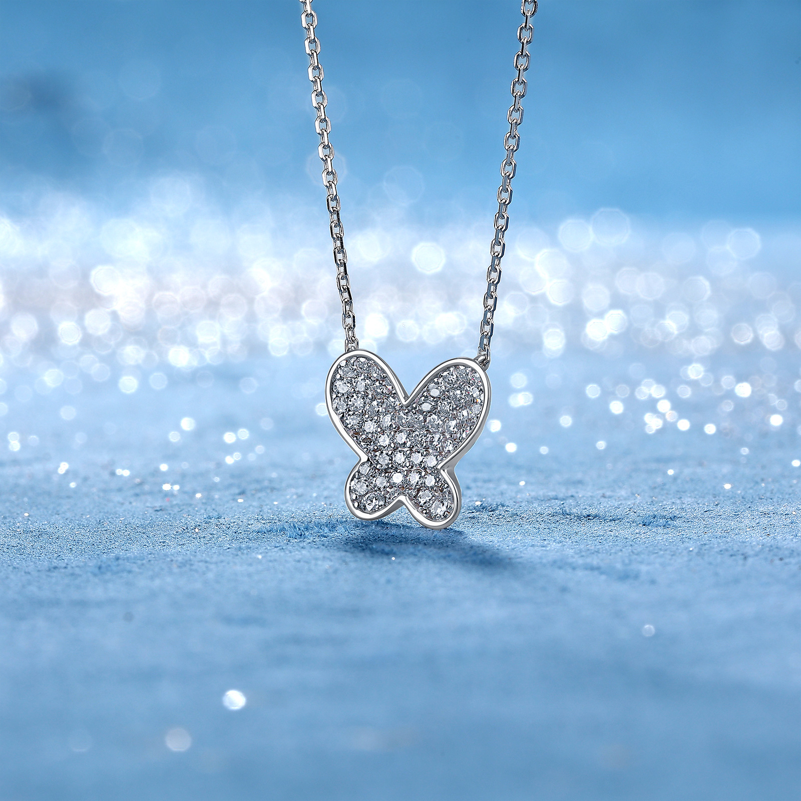 Pavé Butterfly Moissanite Necklace – 0.9ct DEW - Image 5