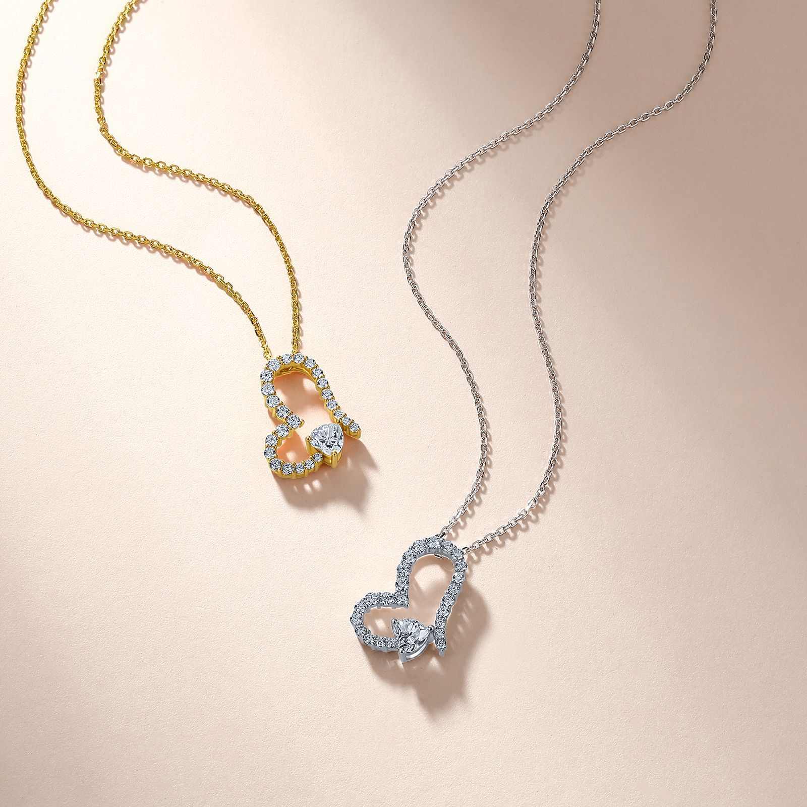 Heart-Cut Moissanite Open Heart Necklace – 1ct DEW - Image 4