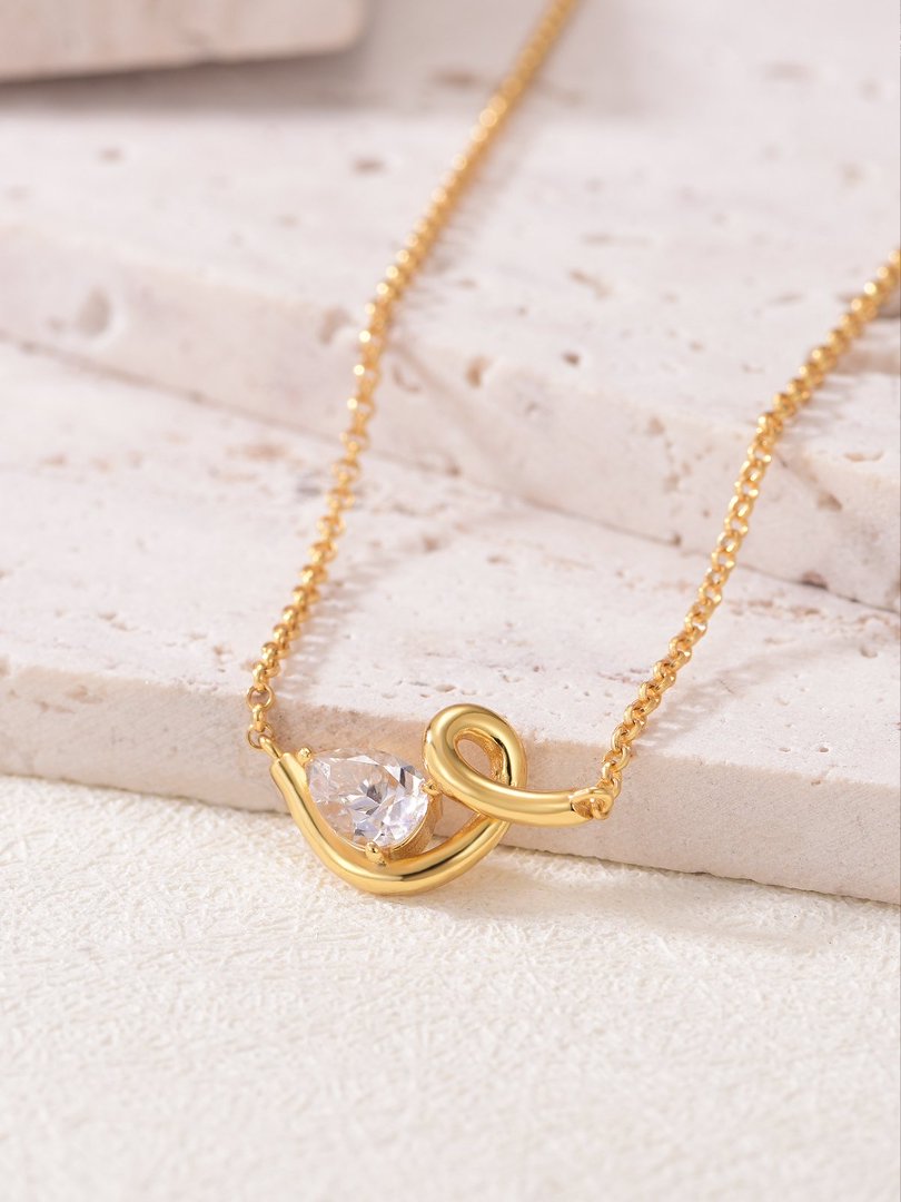 Pear Moissanite Swirl Necklace – 0.8ct DEW (7x5mm) - Image 4