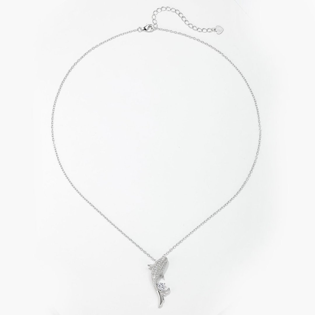 Moissanite Koi Fish Pendant Necklace – 0.8ct DEW - Image 5