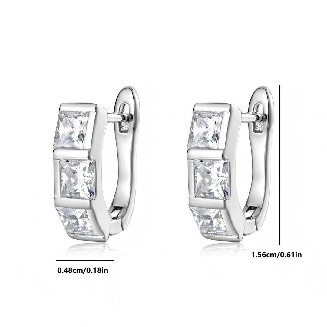 Princess-Cut Moissanite Bar-Set Hoop Earrings – 1.2ct DEW Each - Image 6