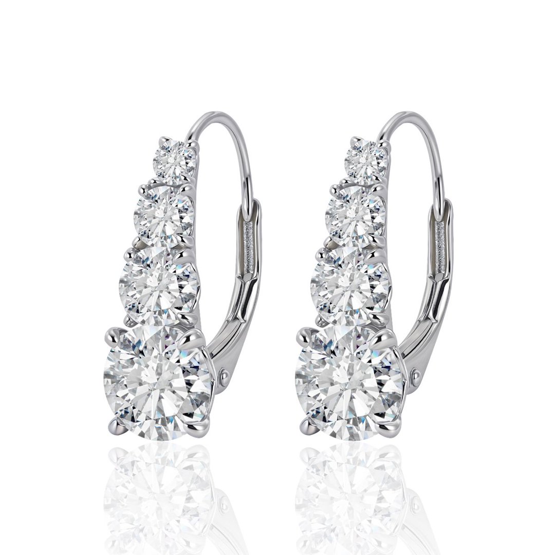 Graduated Moissanite Lever-Back Earrings – 1.66ct DEW Each