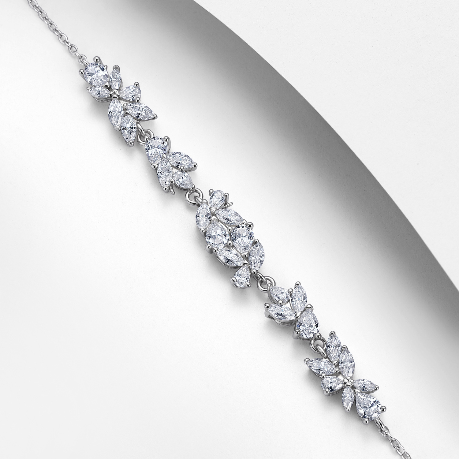 Pear & Marquise Moissanite Vine Bracelet – 2.2ct DEW - alternate view