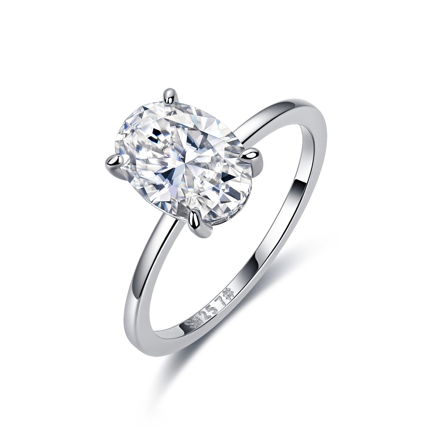 Oval Moissanite Three-Ring Bridal Set – 2.5ct or 5ct DEW - Image 5