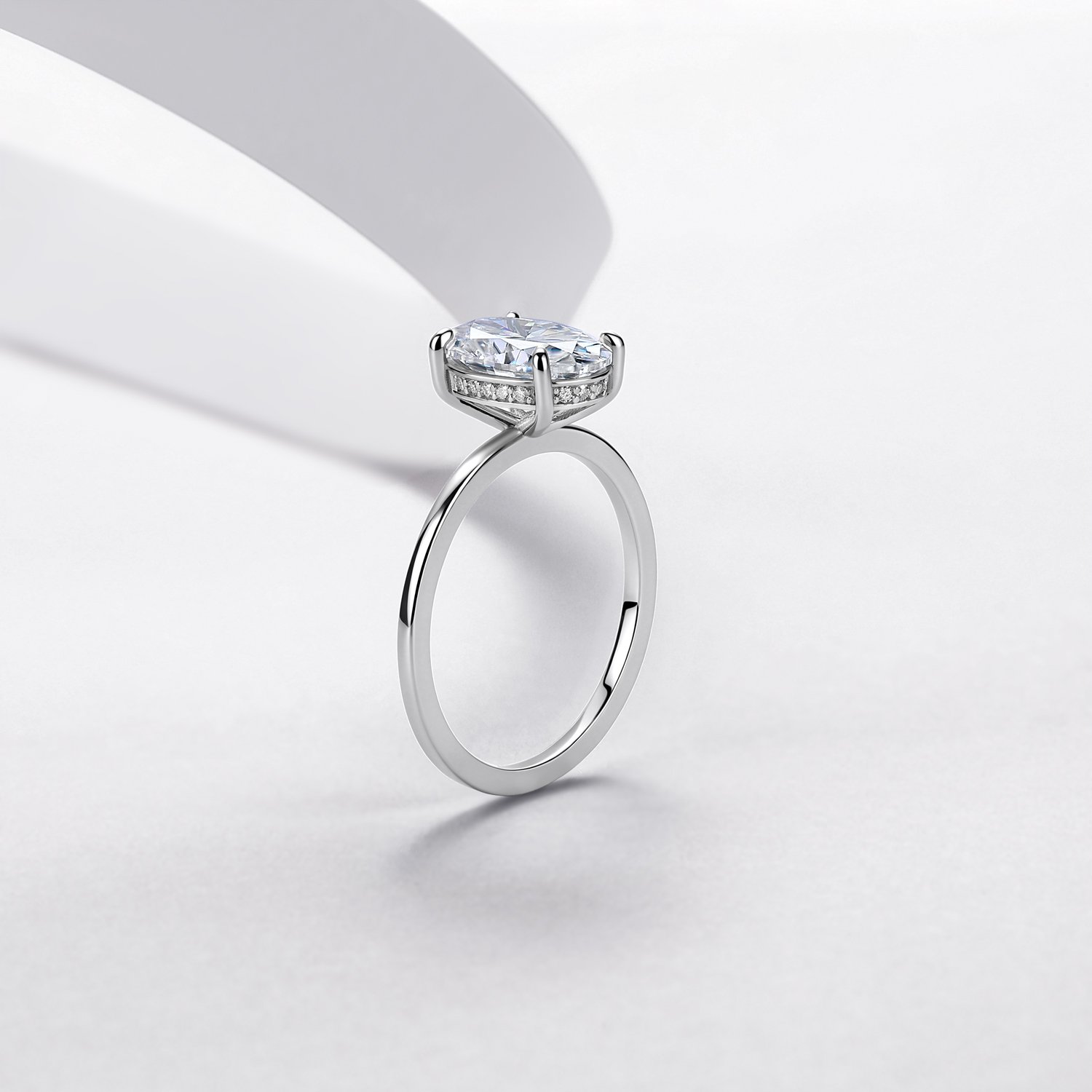 Oval Moissanite Three-Ring Bridal Set – 2.5ct or 5ct DEW - Image 6