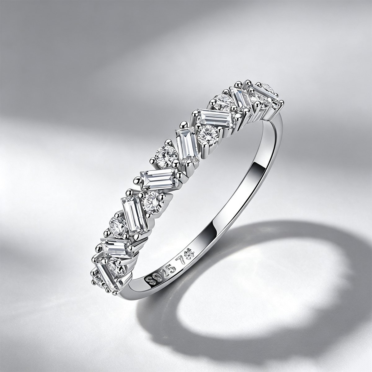 Baguette & Round Moissanite Scatter Band – 0.5ct DEW - Image 5