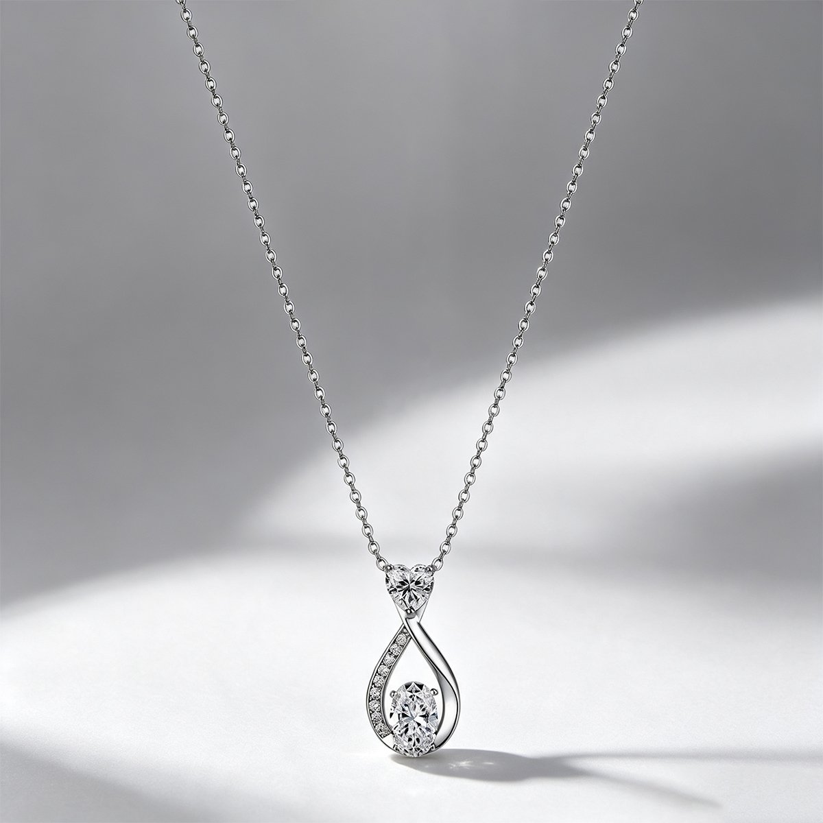 Oval Moissanite Infinity Heart Necklace – 1.77ct DEW - Image 4