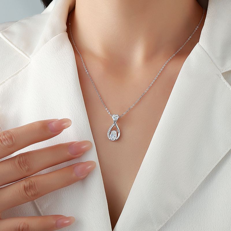 Oval Moissanite Infinity Heart Necklace – 1.77ct DEW - Image 5