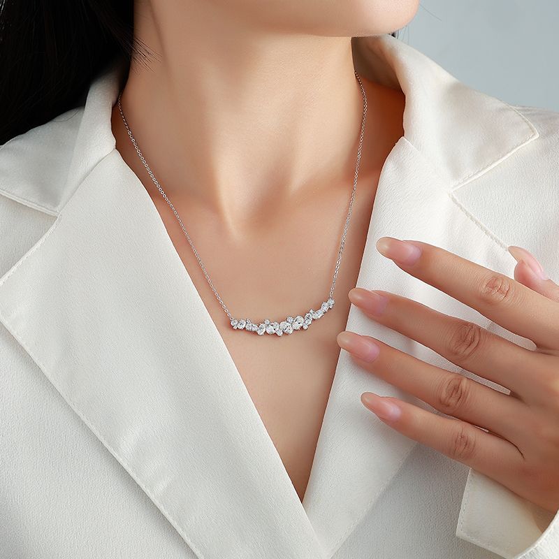 Mixed-Cut Moissanite Cluster Bar Necklace – 3.1ct DEW - Image 4
