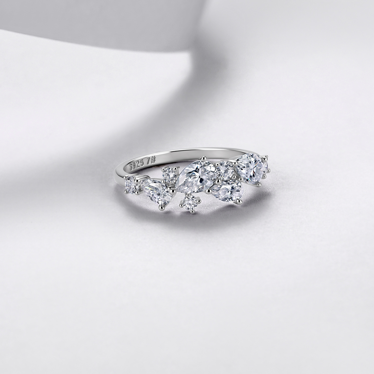 Pear & Round Moissanite Cluster Ring – 1.9ct DEW - Image 2